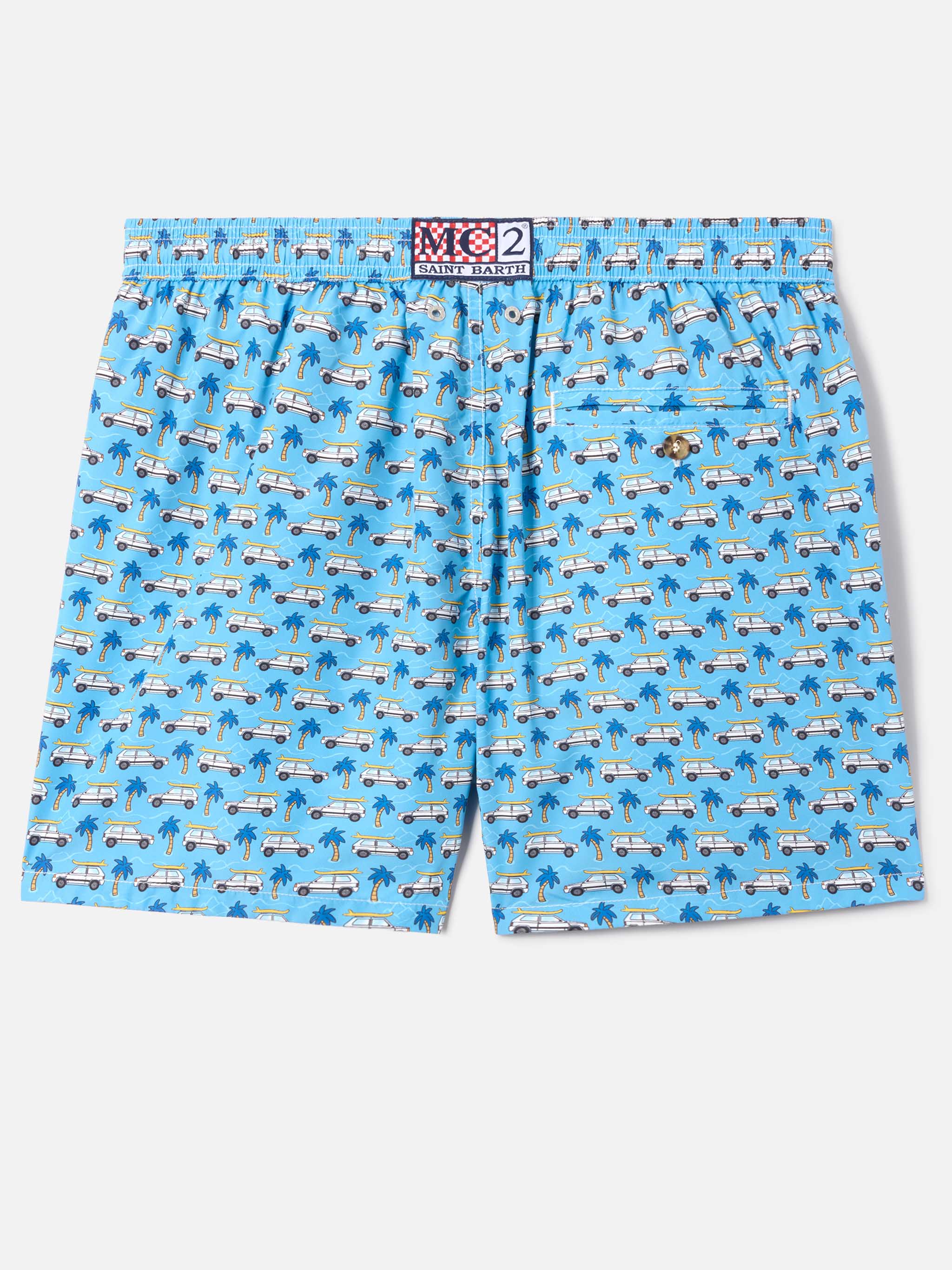 Light blue Lighting Micro swim shorts with Fiat Panda print | Special Edition - Image 2