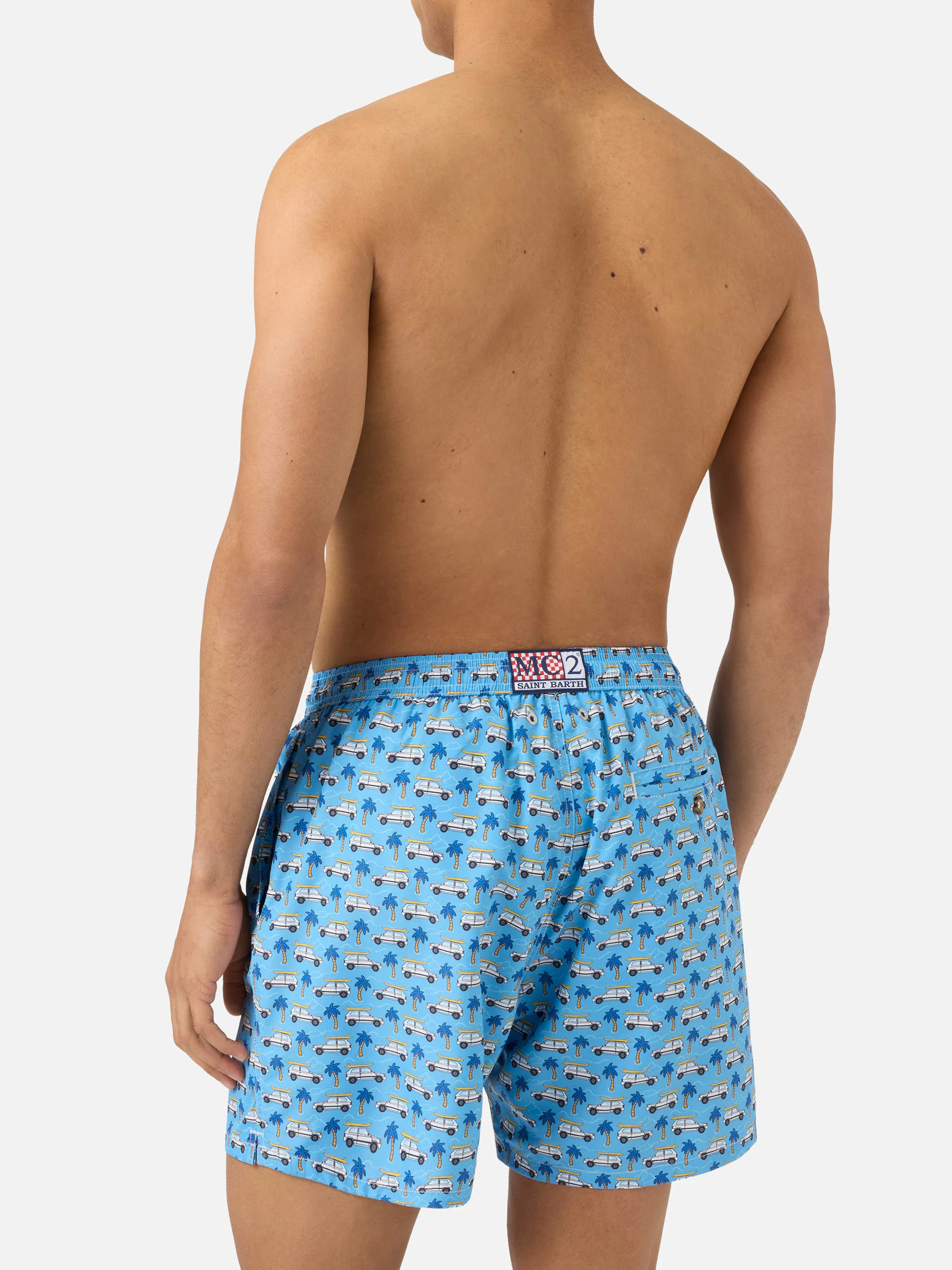 Light blue Lighting Micro swim shorts with Fiat Panda print | Special Edition - Image 5