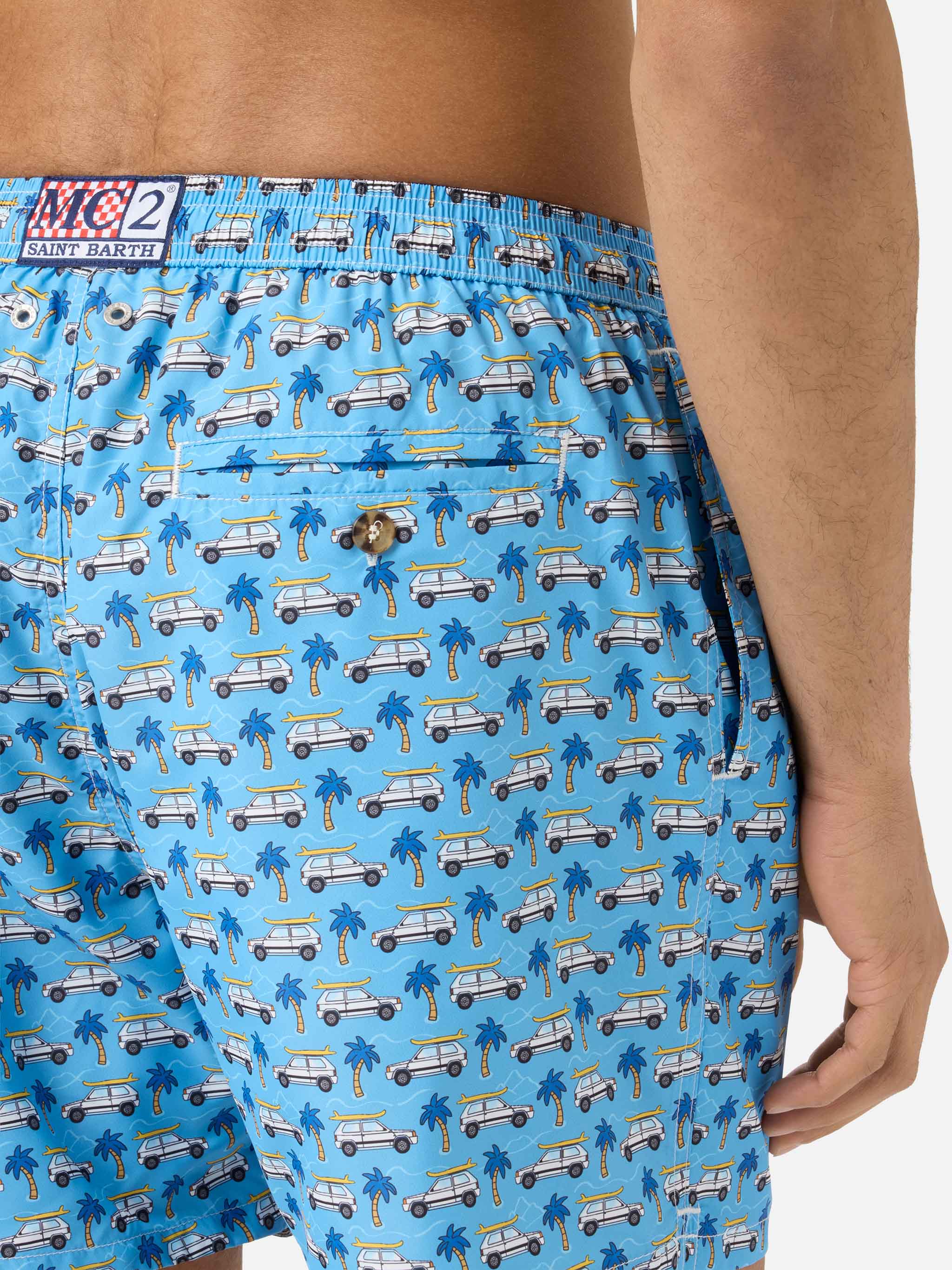 Light blue Lighting Micro swim shorts with Fiat Panda print | Special Edition - Image 6