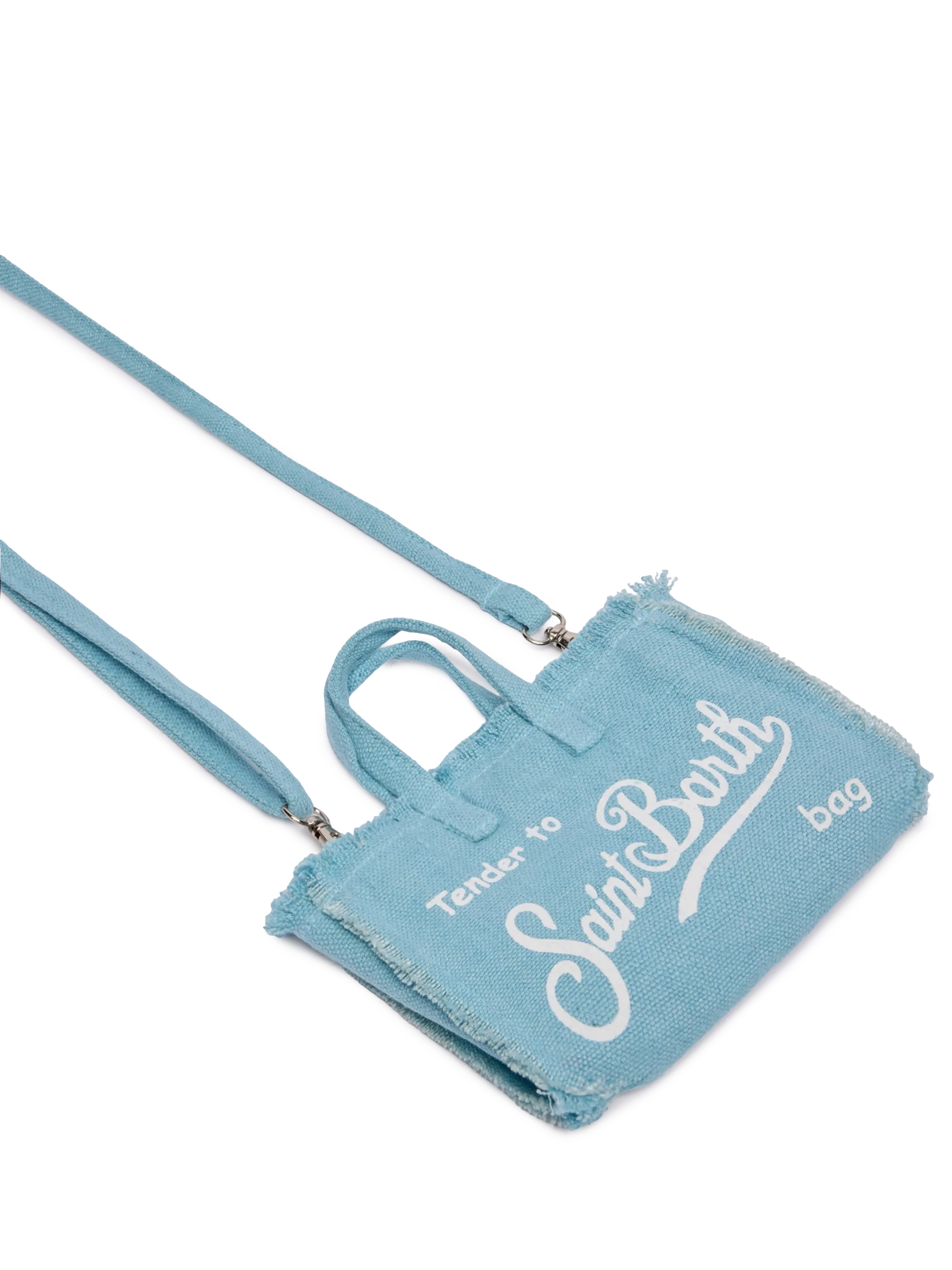Light blue linen Phone Bag - Image 3