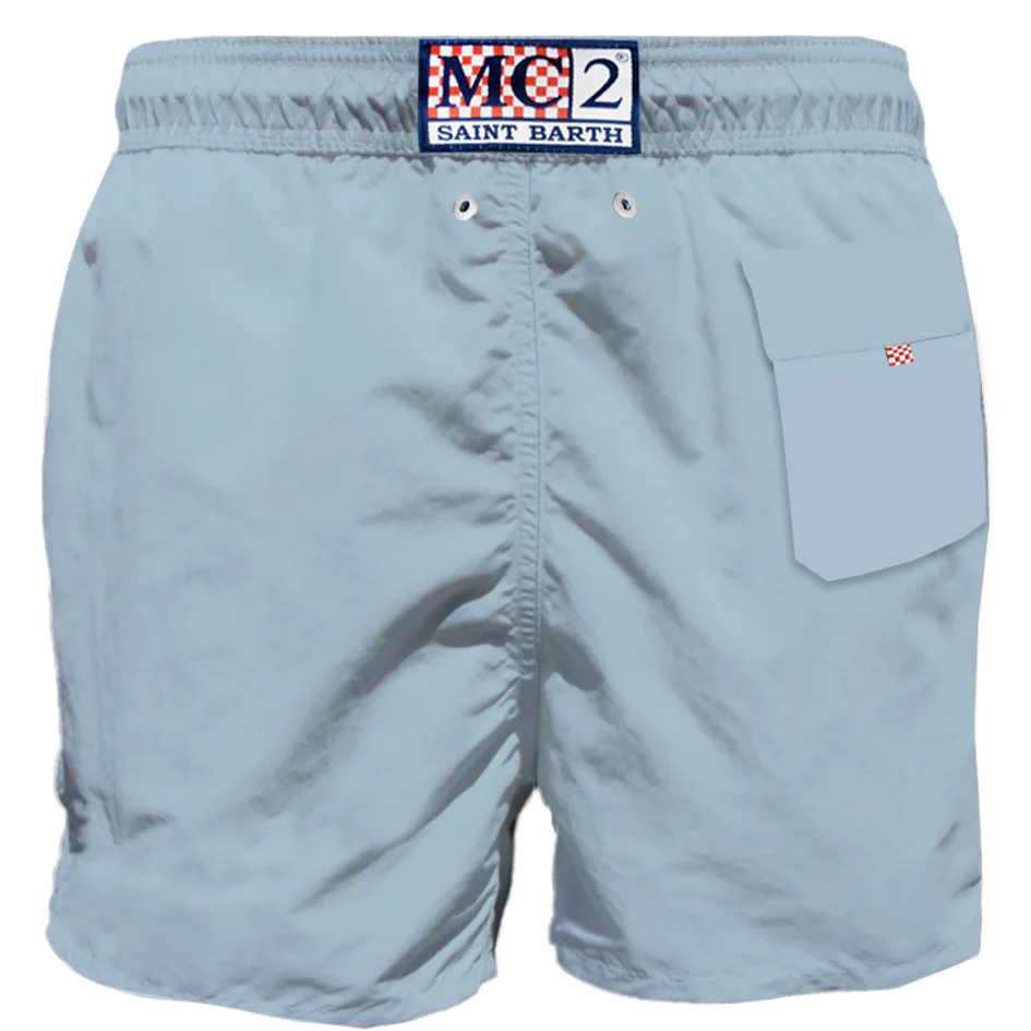Gustavia Pocket light blue swim shorts with embroidery - Image 2