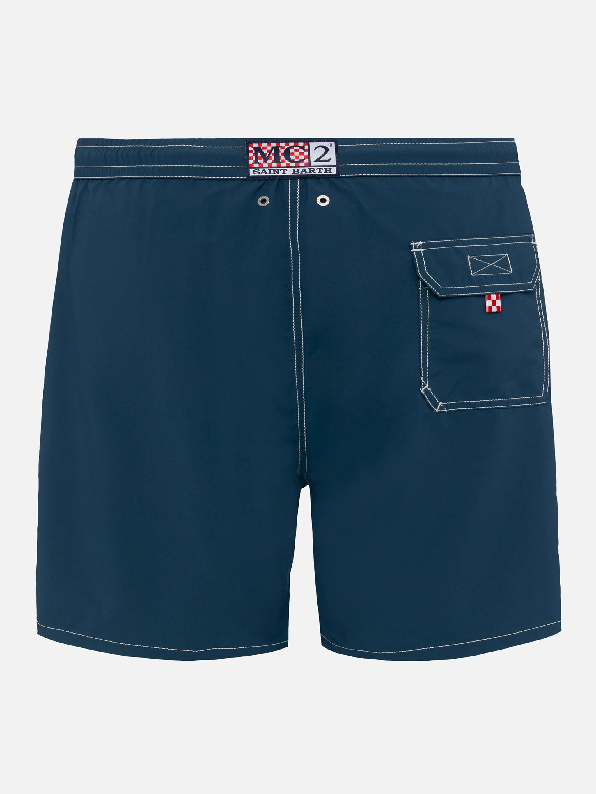 Light blue mid-length classic light swim shorts Patmos - Image 2
