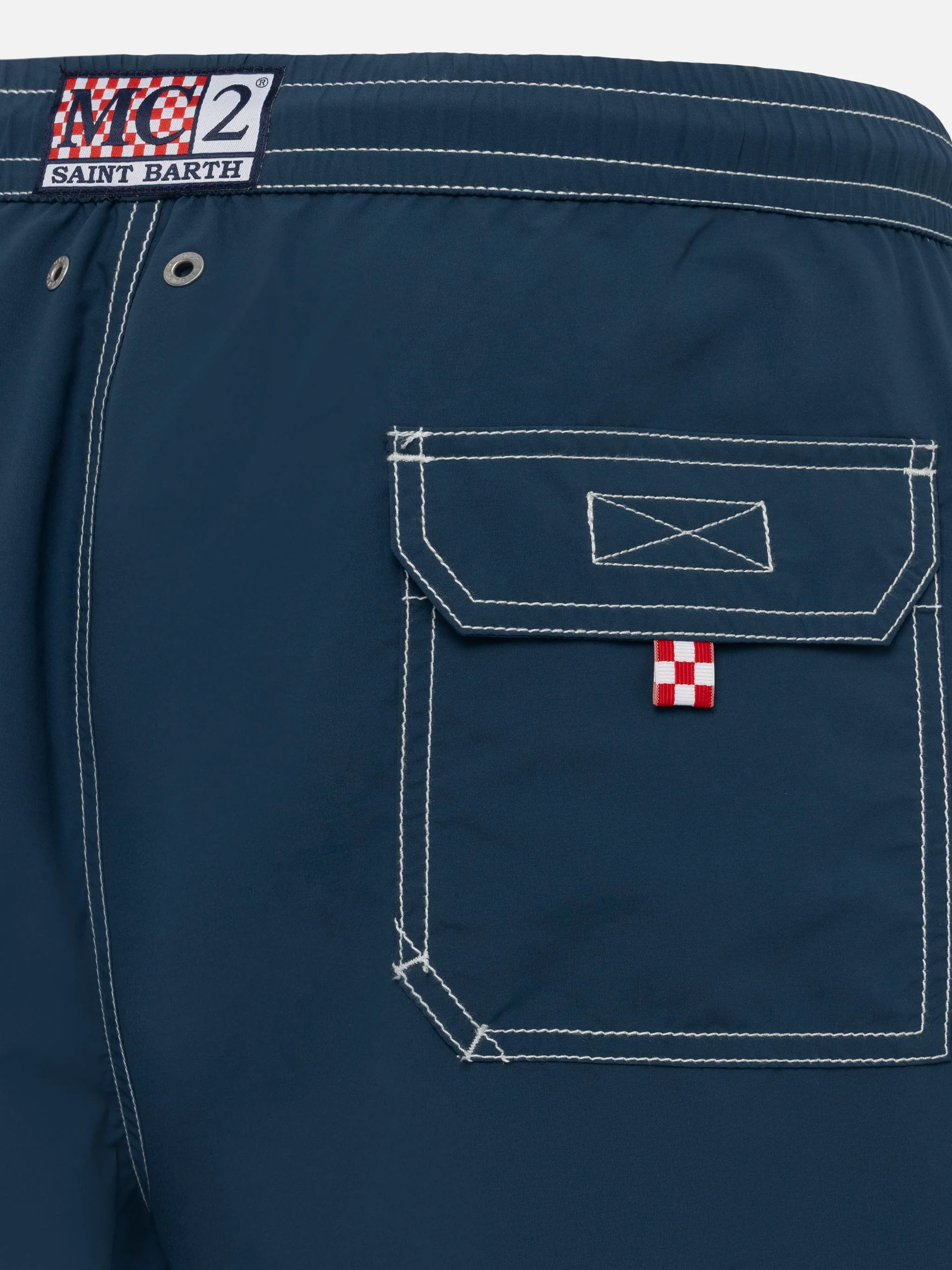 Light blue mid-length classic light swim shorts Patmos - Image 3