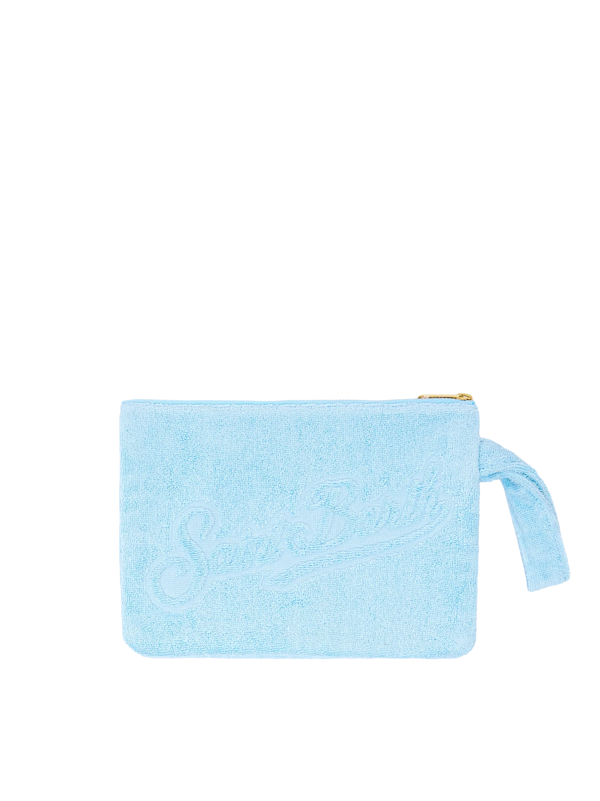 Light blue Pareasy pochette with jacquard Saint Barth logo - Image 3
