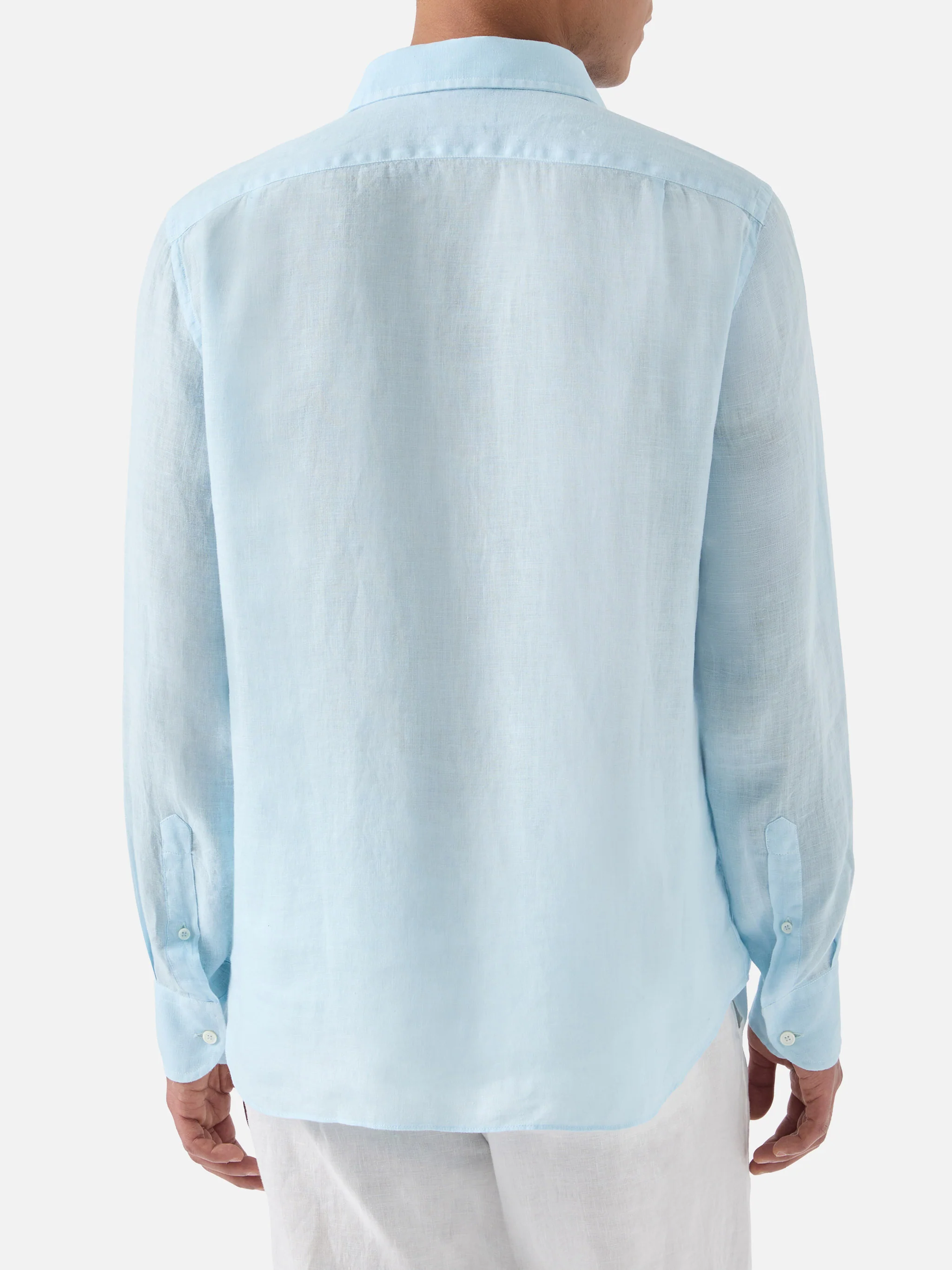 Light blue Raphael shirt in pure linen - Image 3