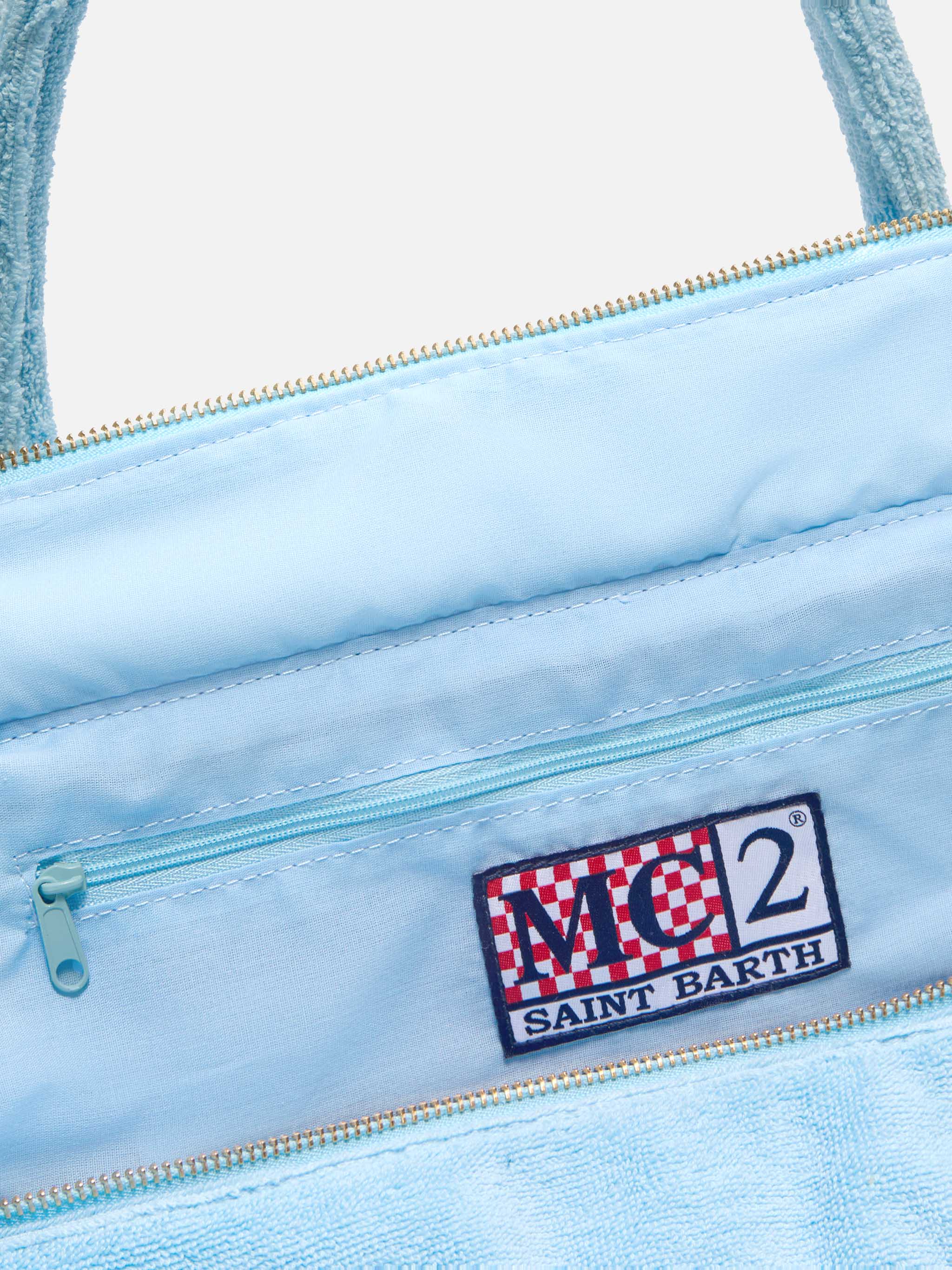 Light blue solid color terry effect Vanity regular bag - Image 4