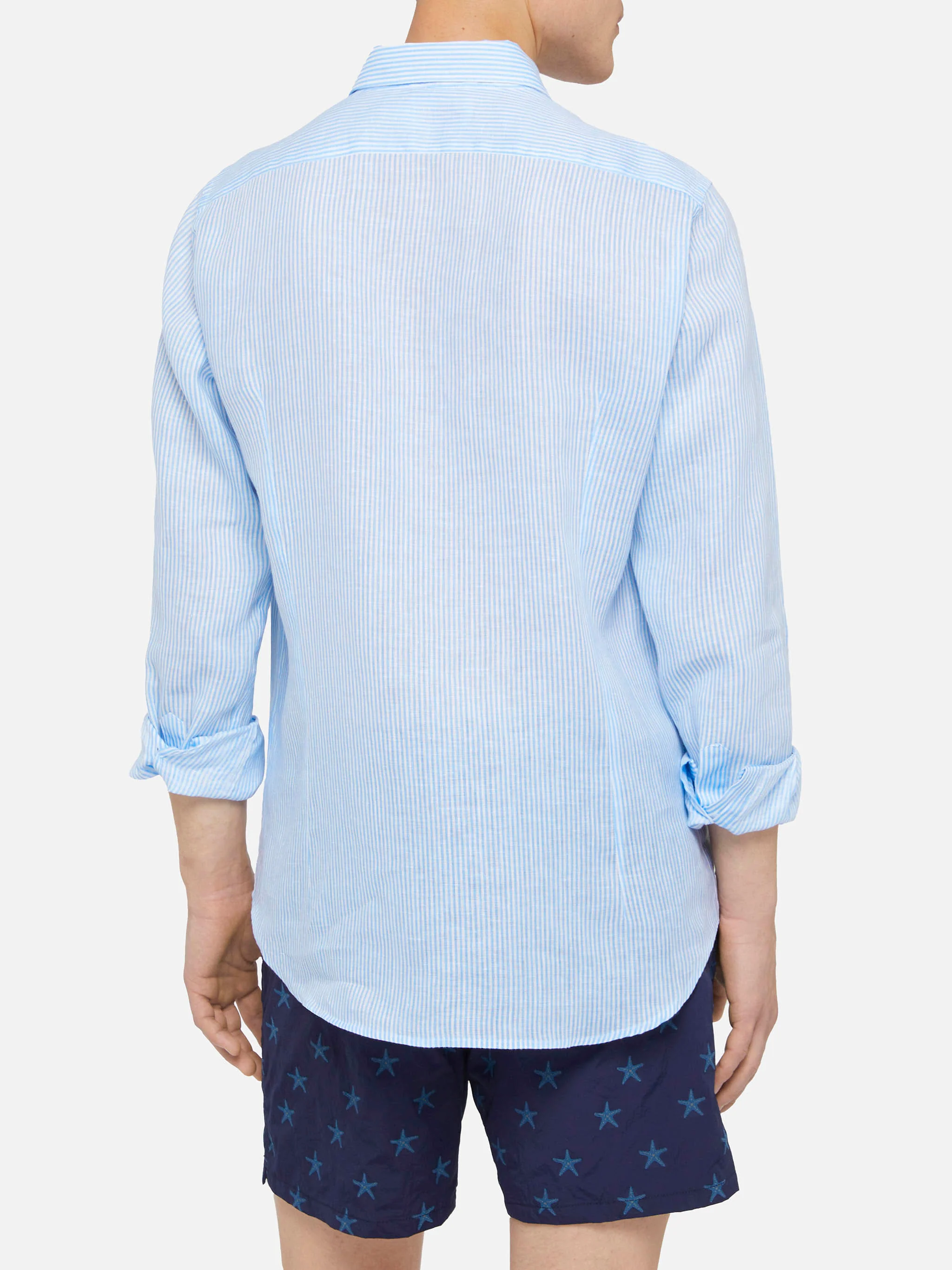 Light blue striped linen shirt Pamplona - Image 3