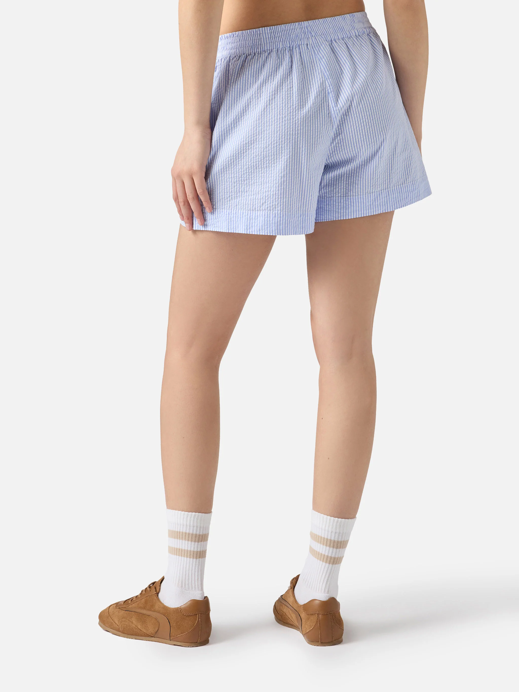 Light blue striped Meave seersucker shorts - Image 4