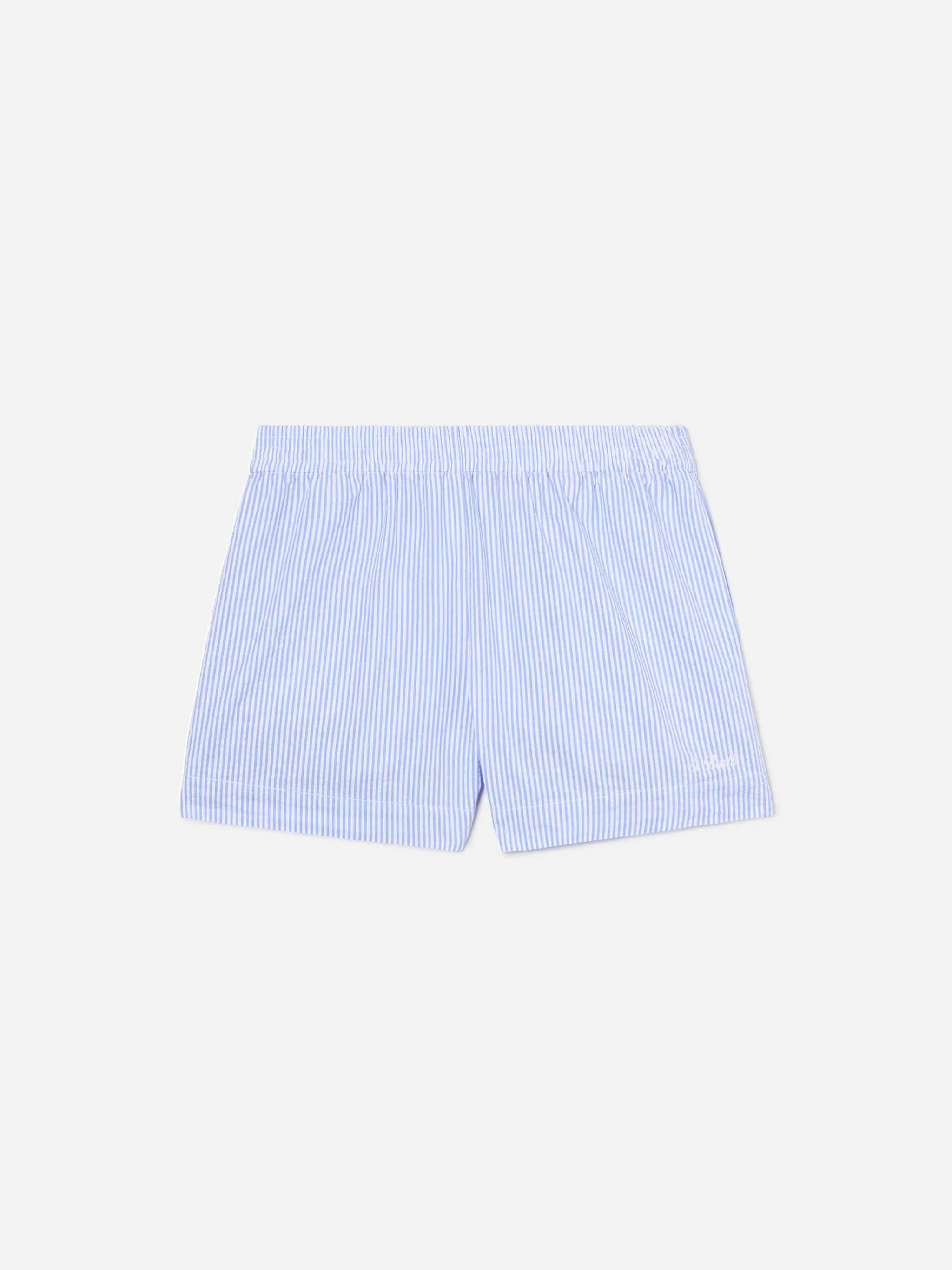 Light blue striped Meave seersucker shorts - Image 5