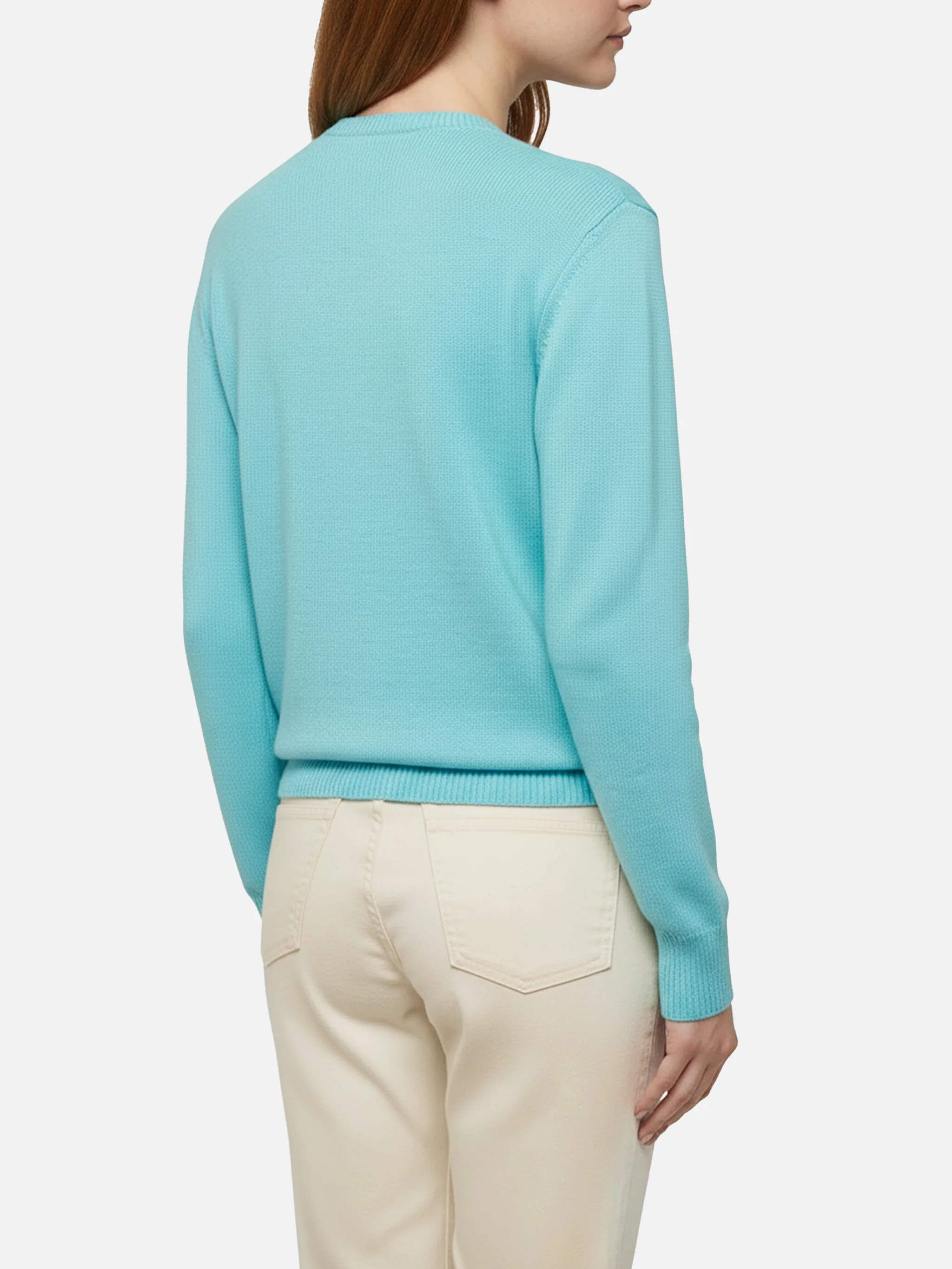 Water green sweater New Queen with Raclette & Paillettes sequins lettering - Image 3