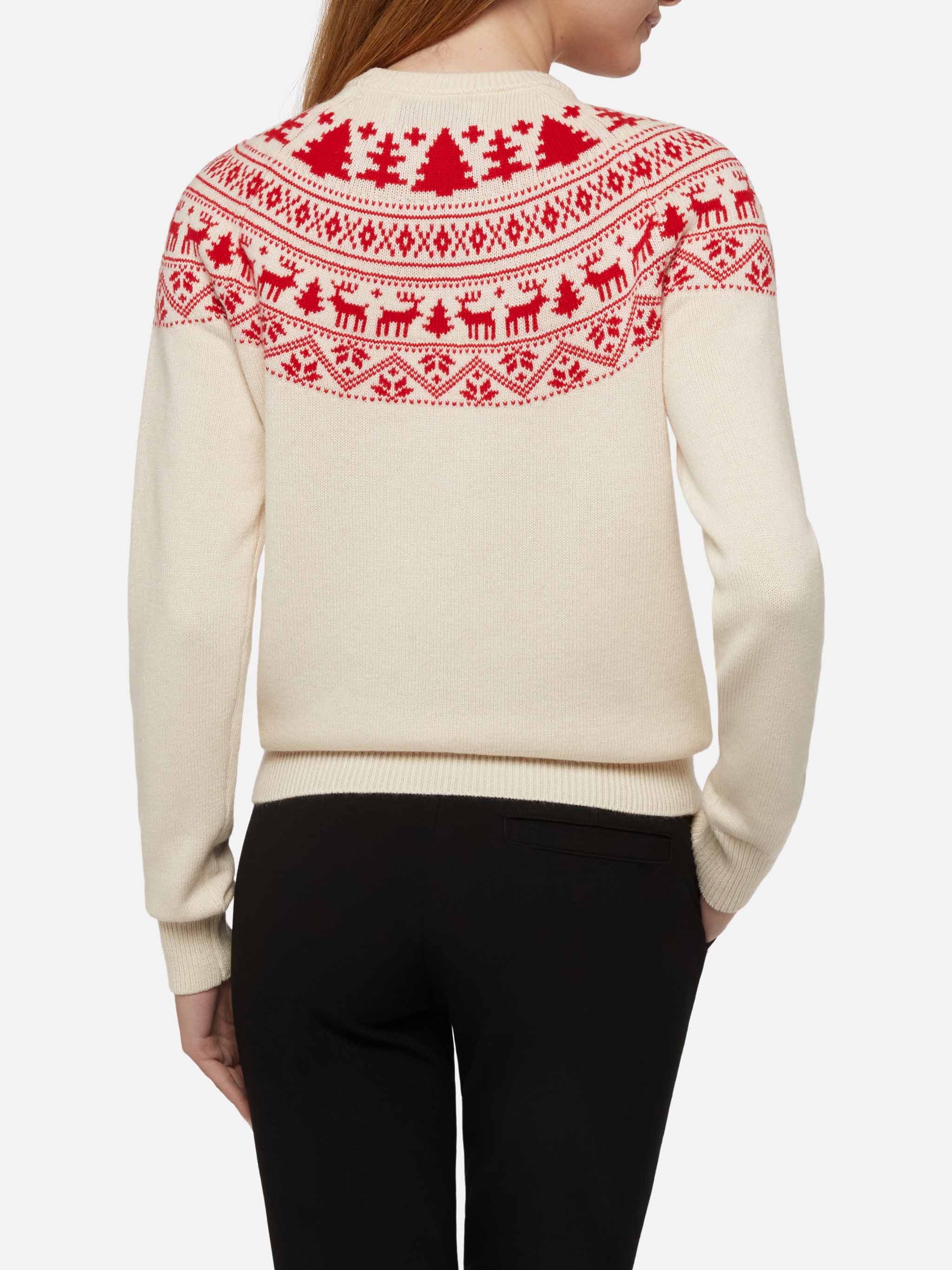 White sweater New Queen with I'm not Santa jacquard - Image 3