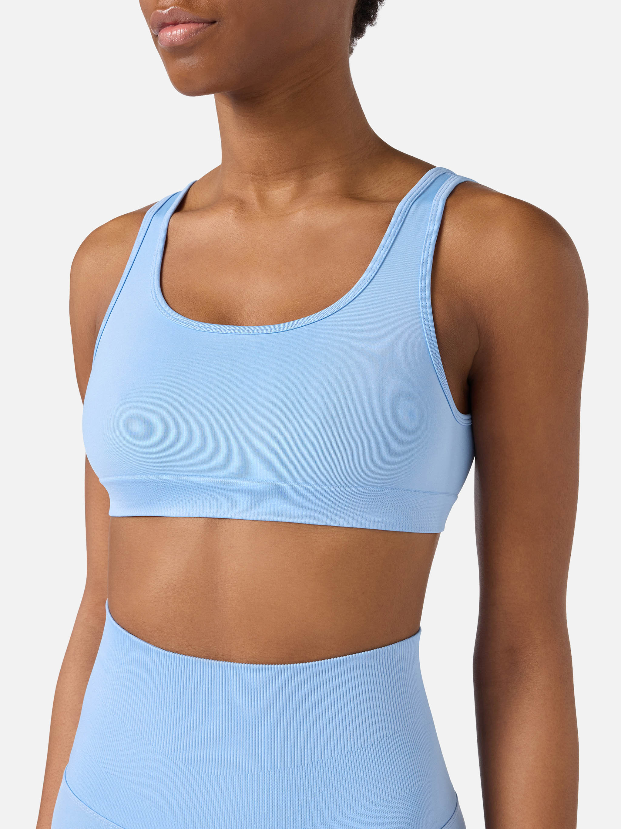 Light blue technical fabric Fify sports top with contrast trim - Image 2