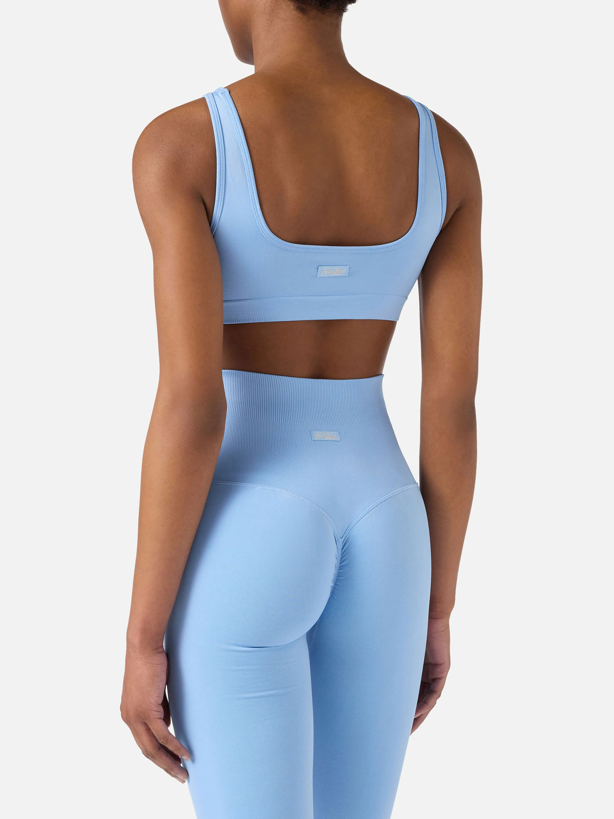 Light blue technical fabric Fify sports top with contrast trim - Image 4
