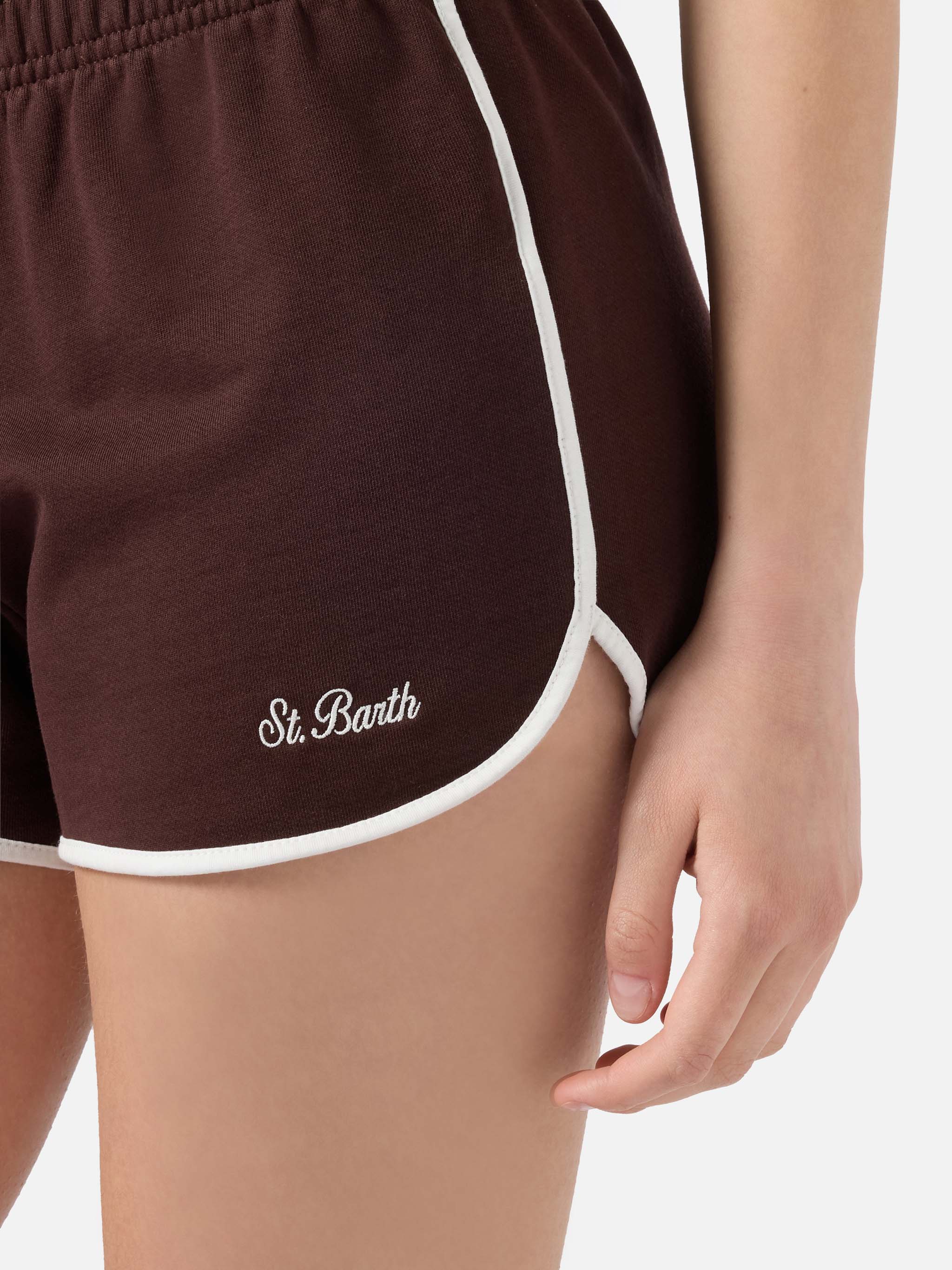 Light brown Francine cotton shorts with contrast trims - Image 2