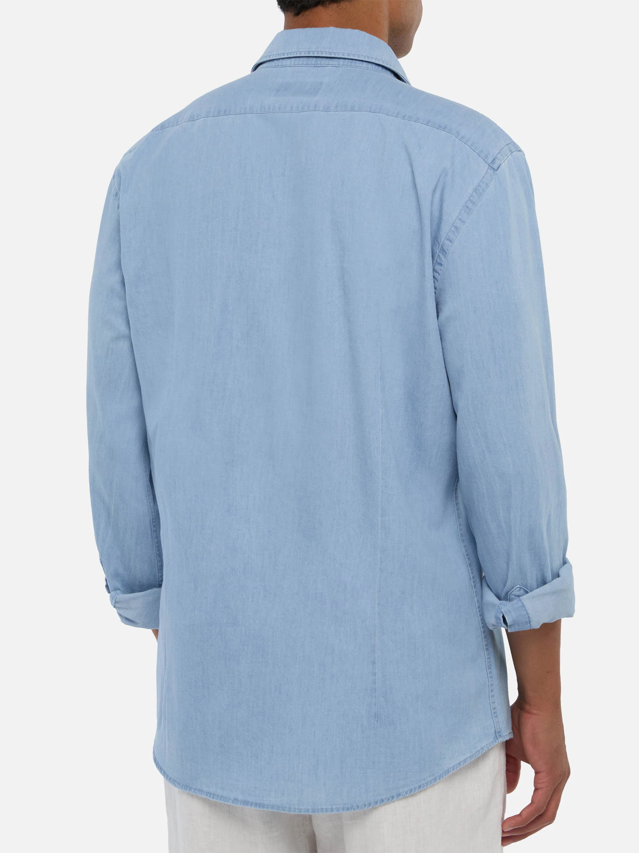Light denim blue chambray shirt Pamplona - Image 3