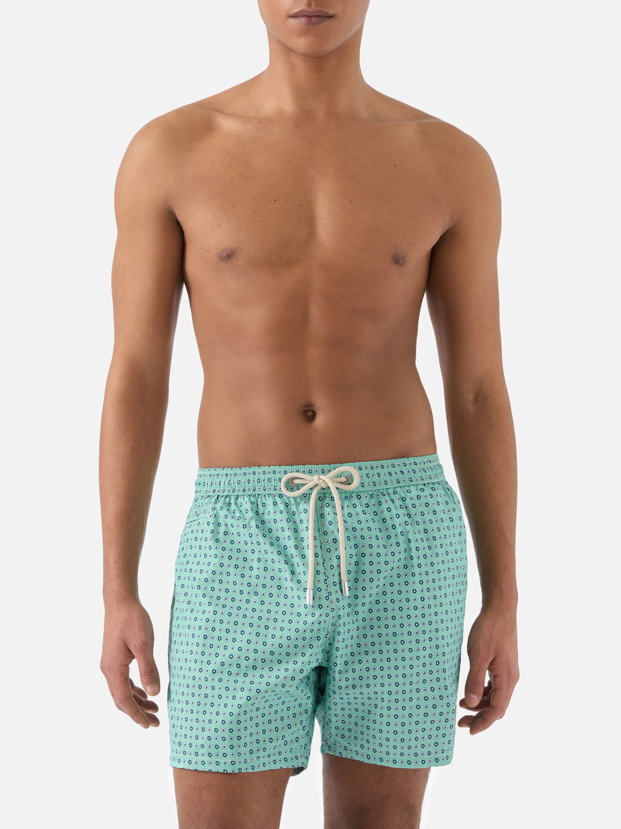 Light green Lighting Micro swim shorts with all-over geometric print - Image 3