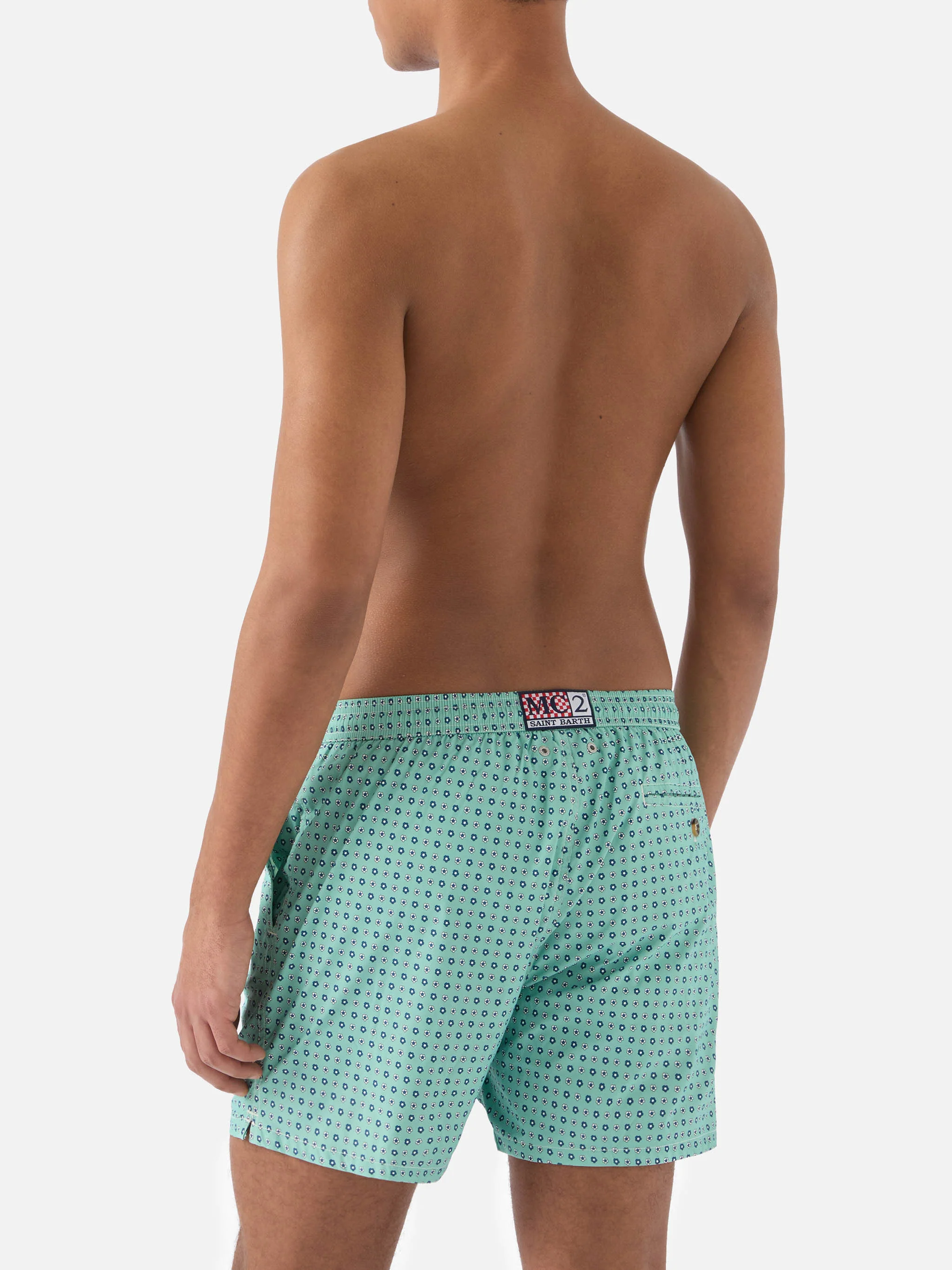 Light green Lighting Micro swim shorts with all-over geometric print - Image 5