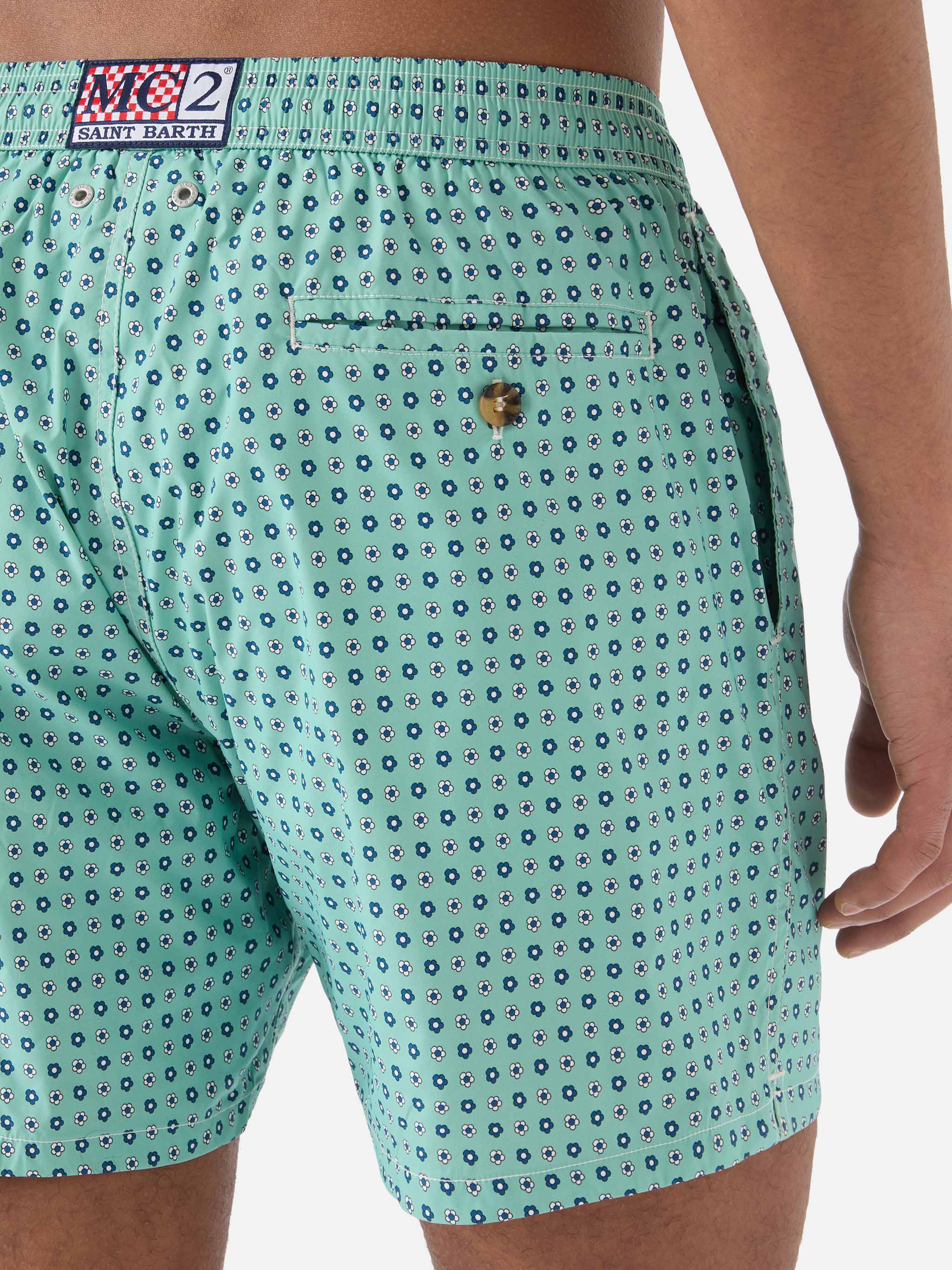 Light green Lighting Micro swim shorts with all-over geometric print - Image 6