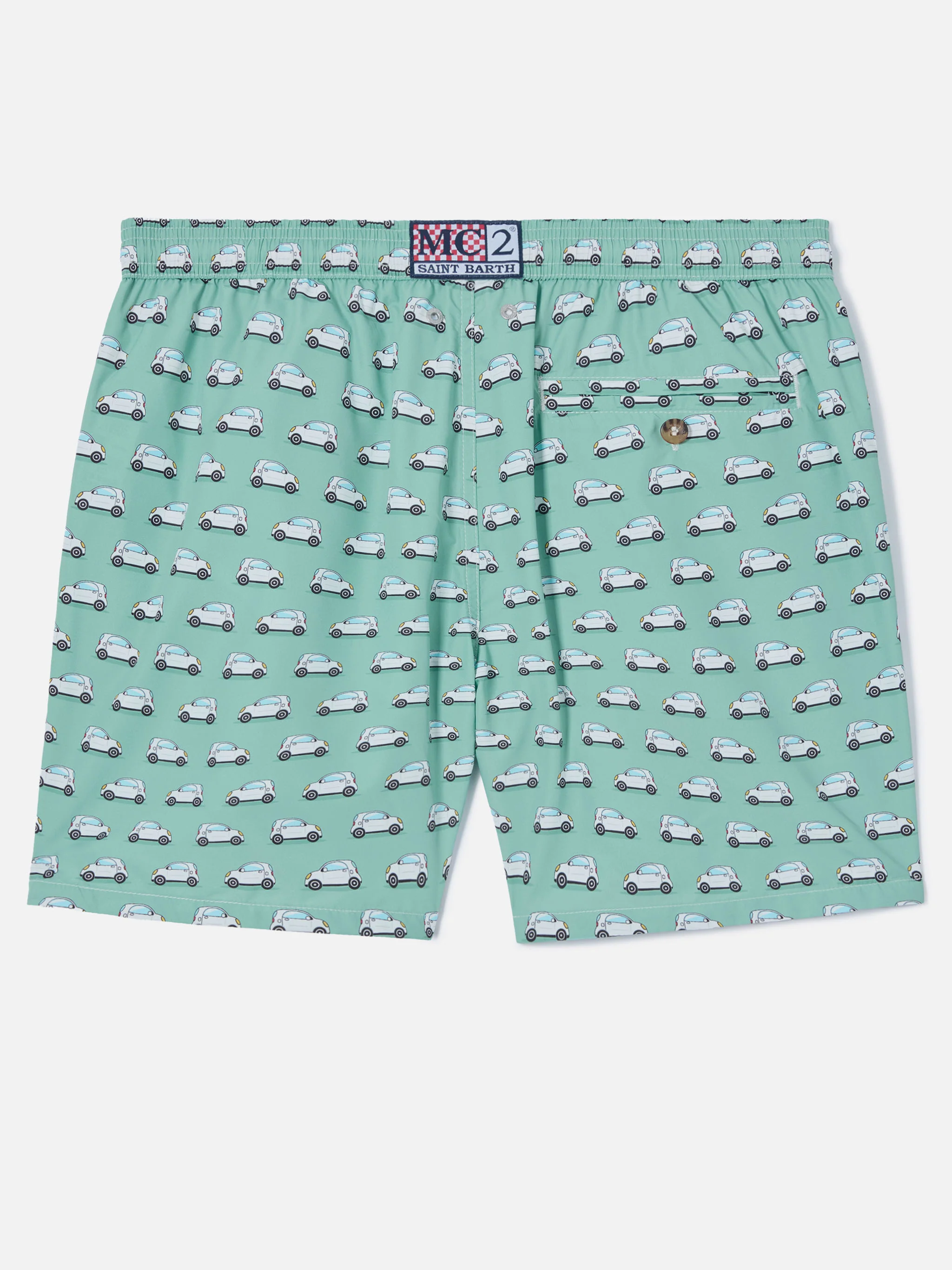 Light green Lighting Micro swim shorts with mini cars print - Image 2