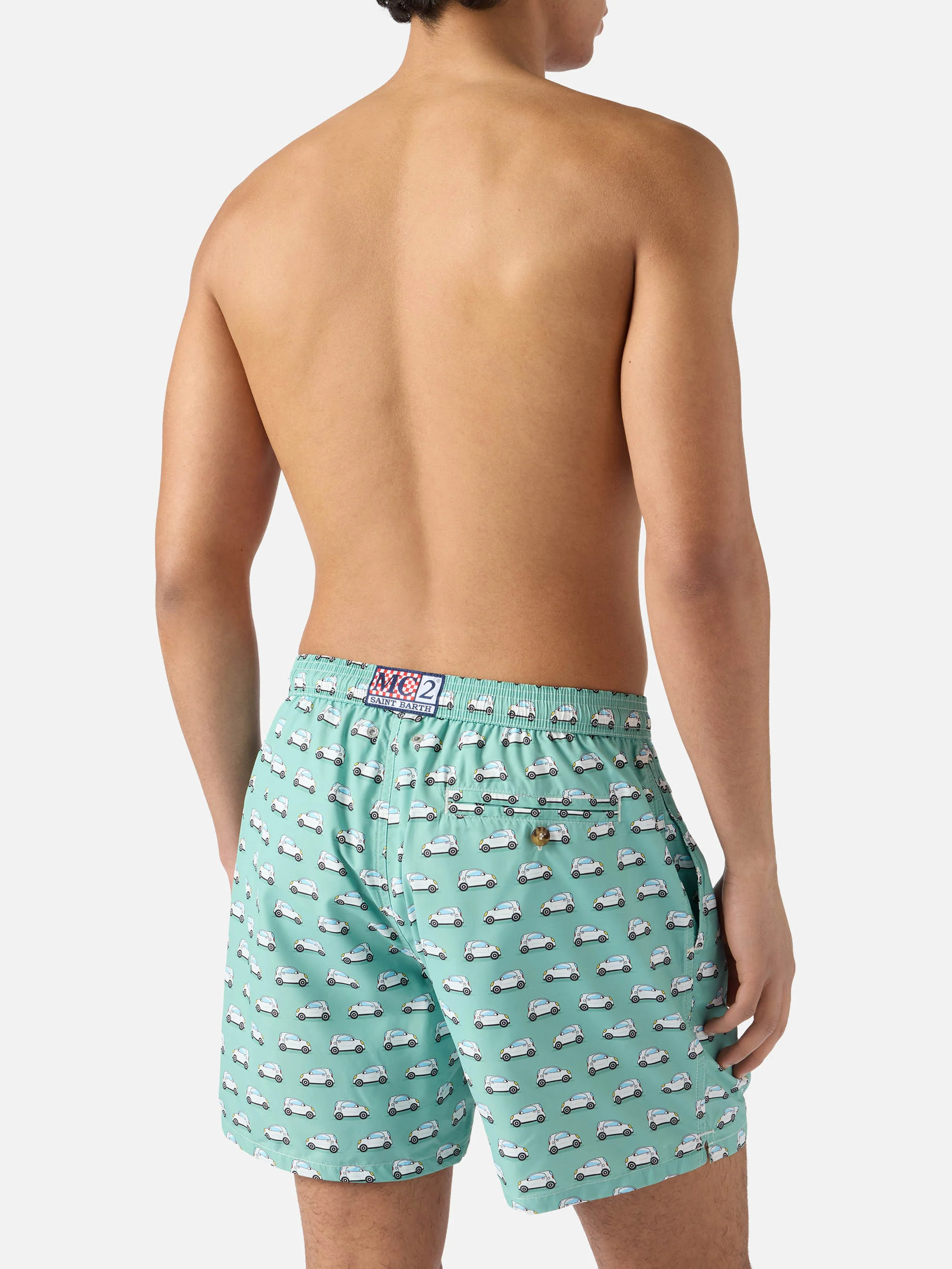 Light green Lighting Micro swim shorts with mini cars print - Image 5