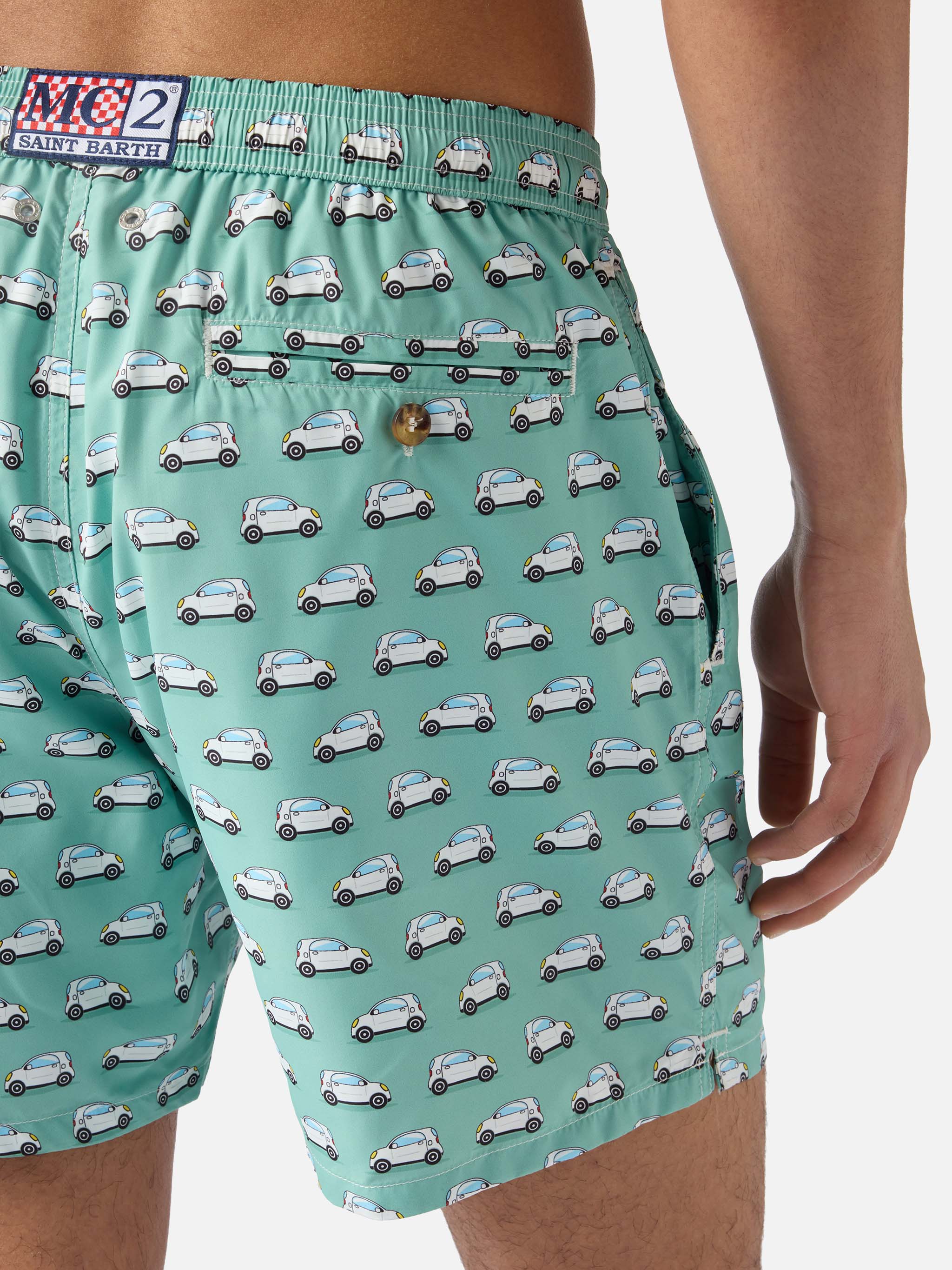 Light green Lighting Micro swim shorts with mini cars print - Image 6