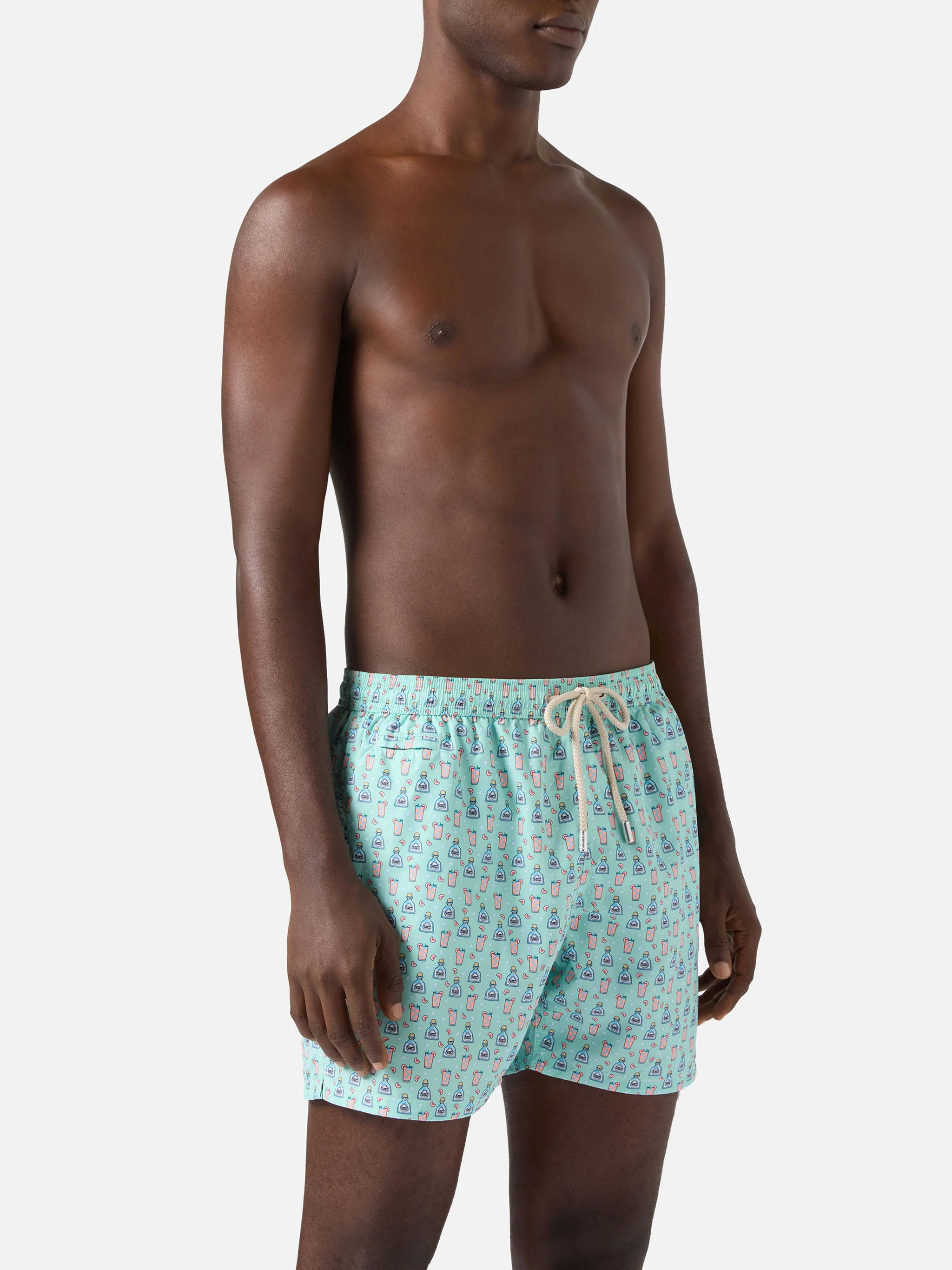 Light green Lighting Micro swim shorts with paloma all-over print - Image 3