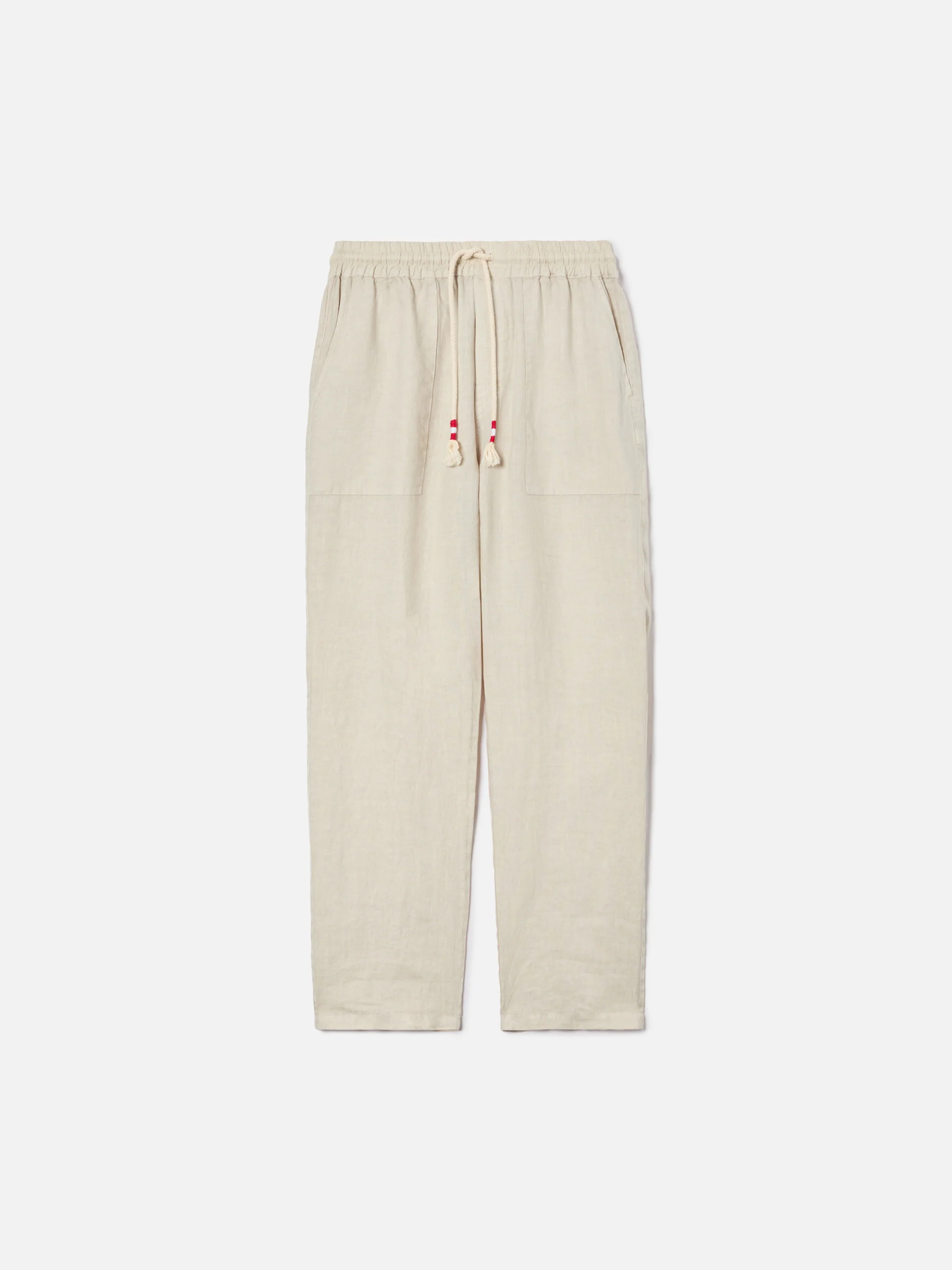 Light grey Calais long pants in pure linen - Image 4