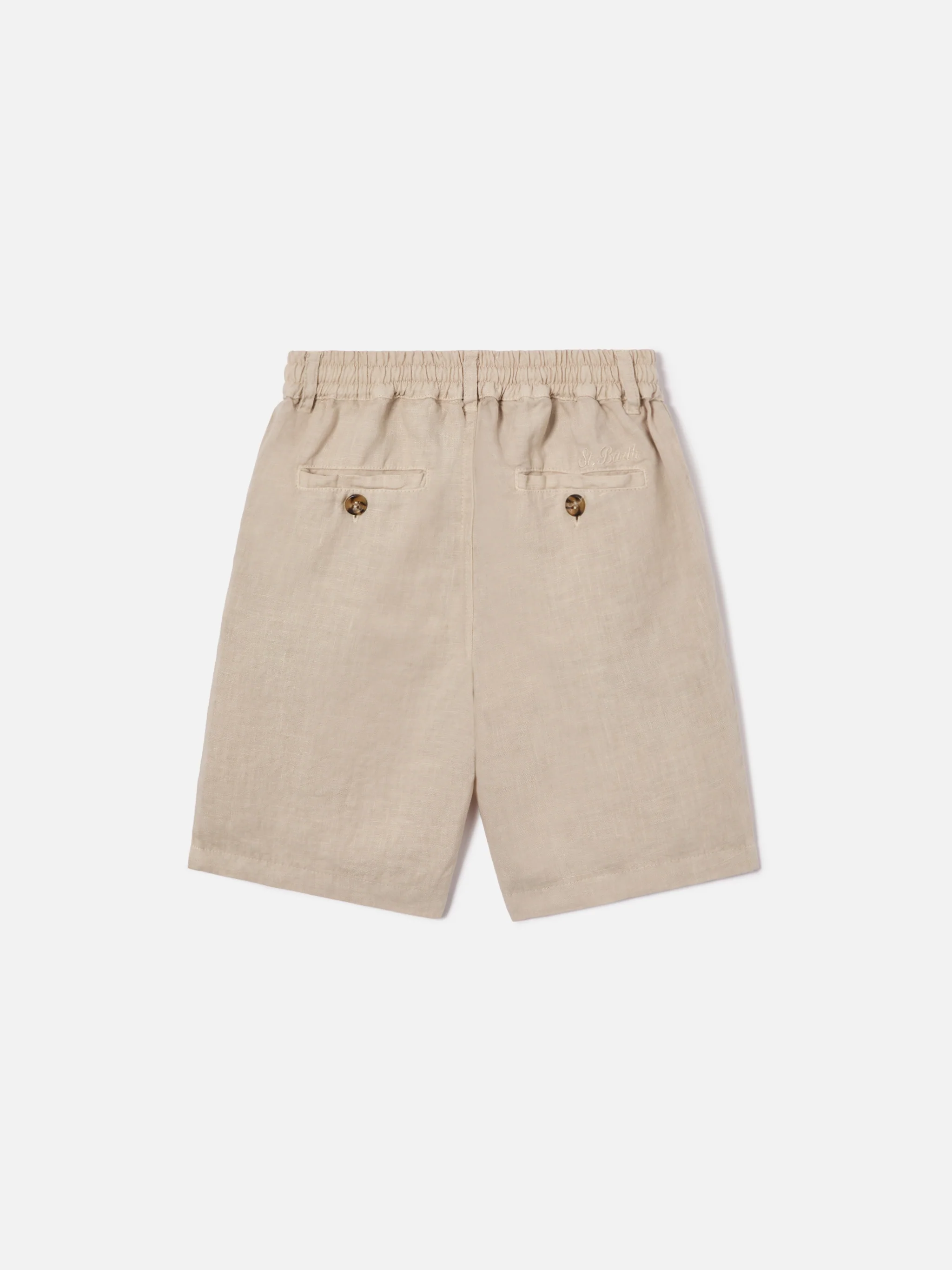 Light grey Ischia Jr shorts in linen - Image 2