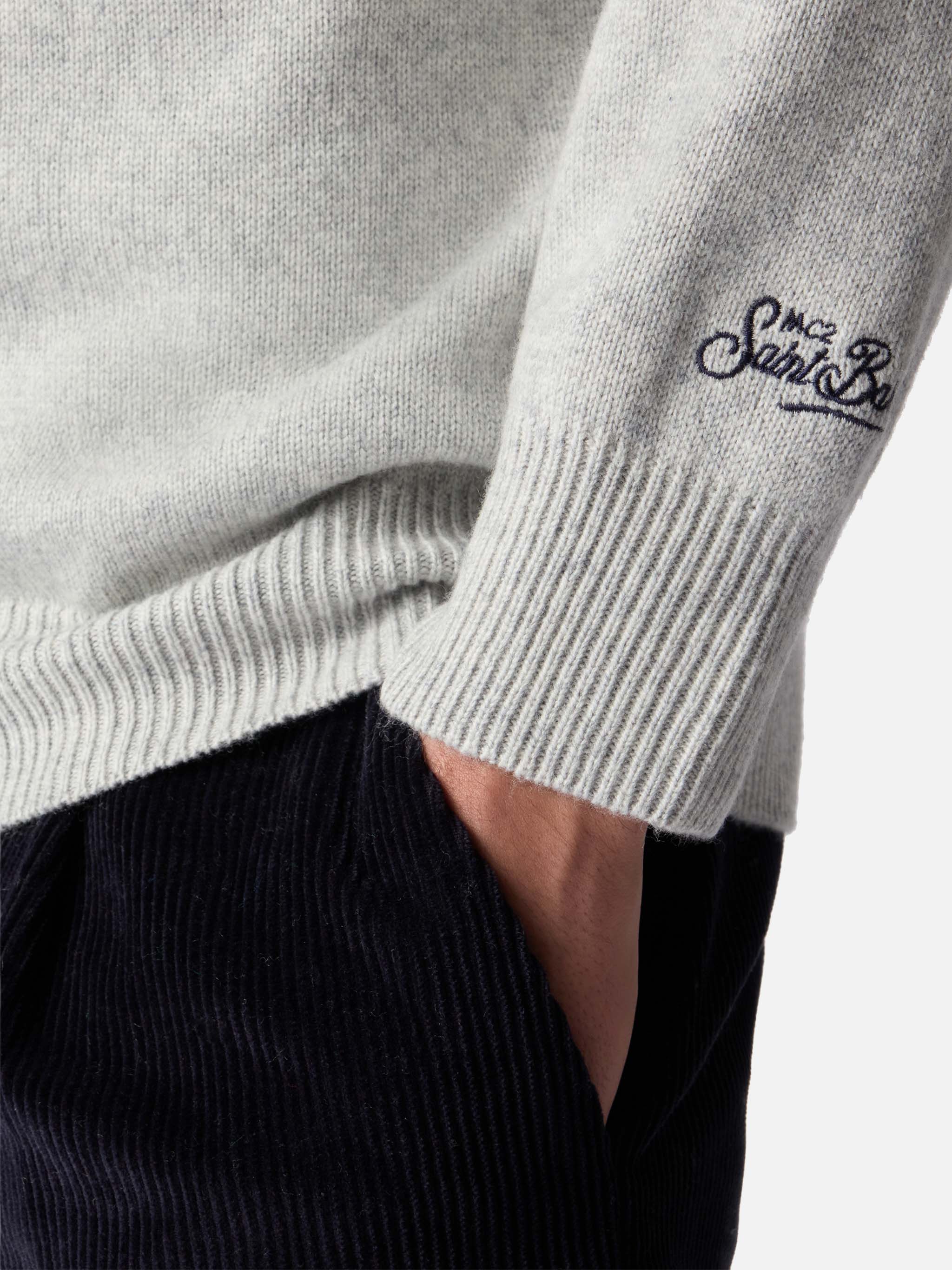 Light grey sweater Heron with super G embroidery | SUPER G SPECIAL EDITION - Image 4