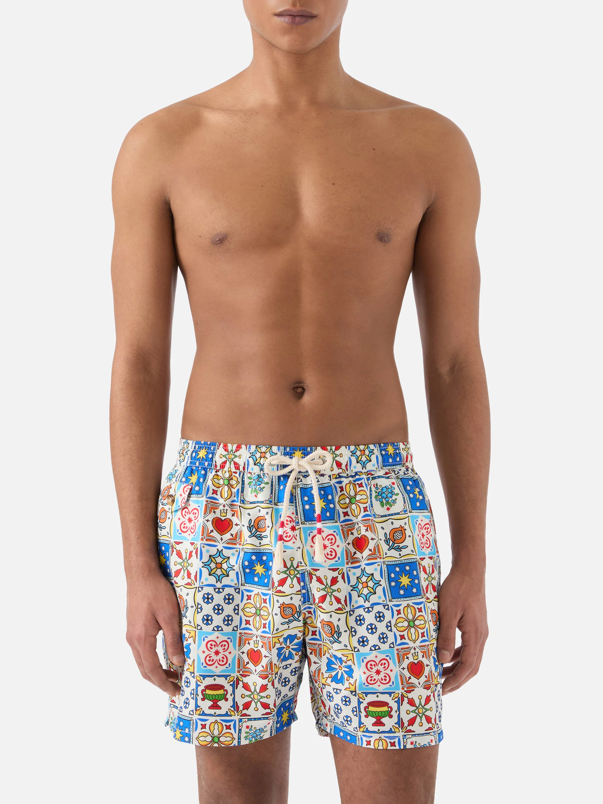 Lighting 70 swim shorts with multicolor majolica print - Image 3
