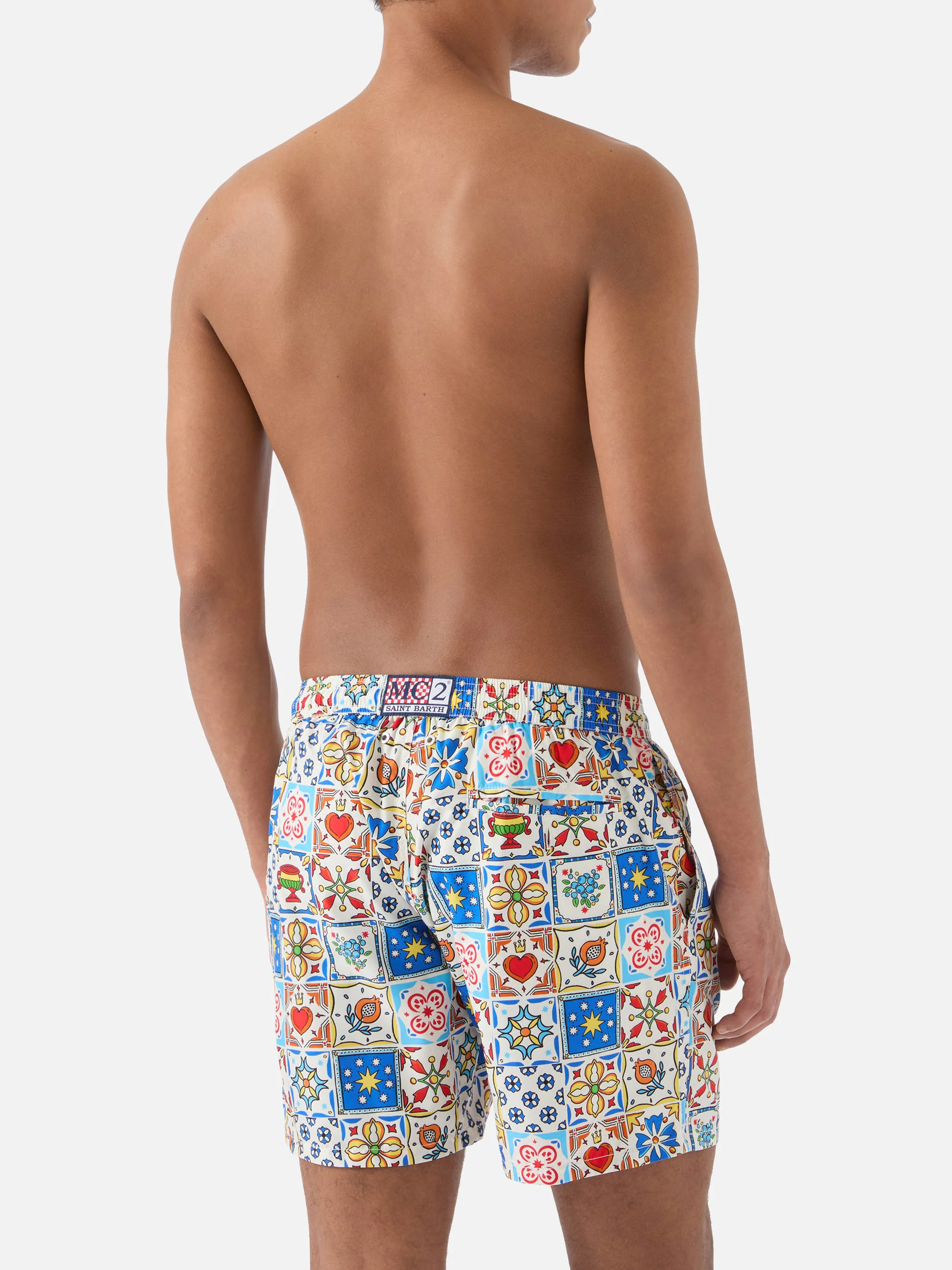 Lighting 70 swim shorts with multicolor majolica print - Image 5