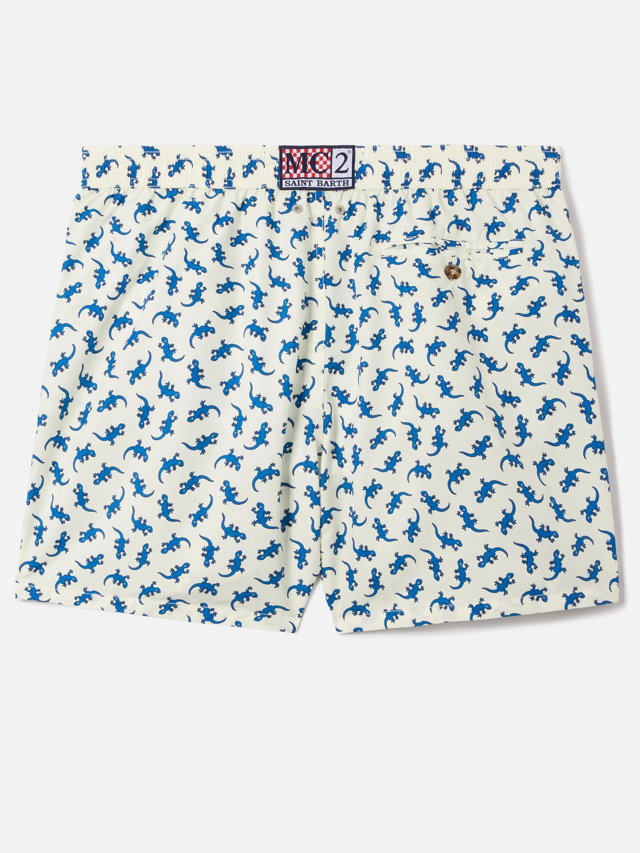 Lighting 70 white swim shorts with all-over gecko print - Image 2