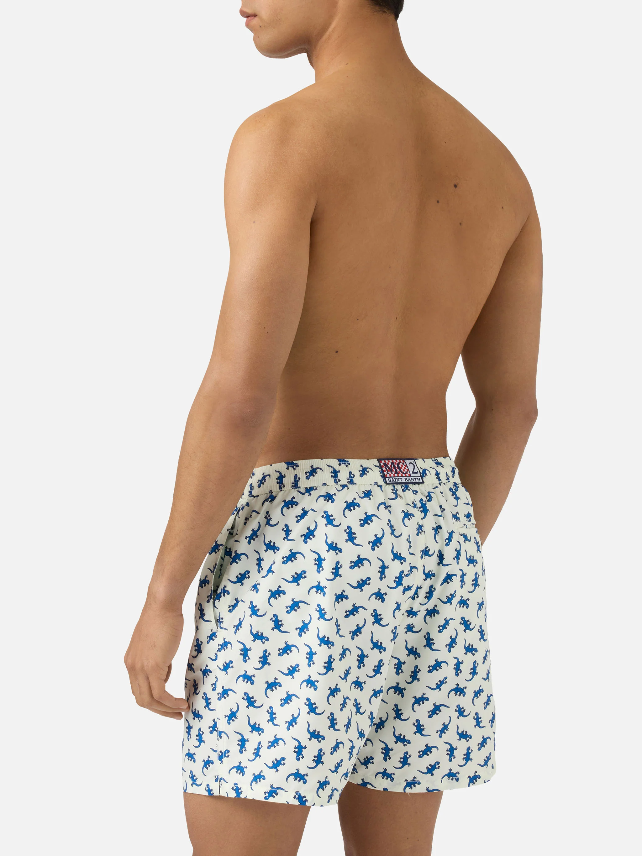 Lighting 70 white swim shorts with all-over gecko print - Image 6