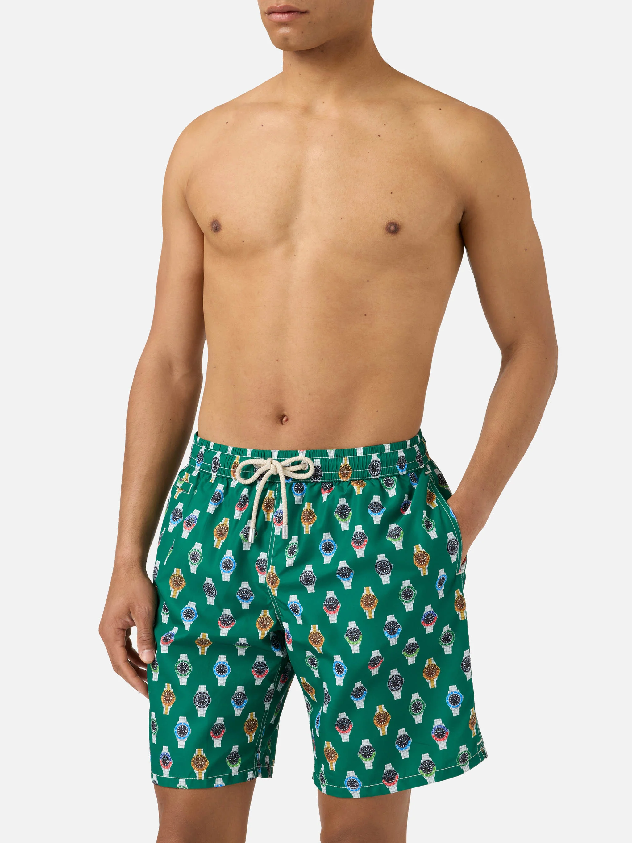 Lighting Micro swim shorts with all-over watch print - Image 3