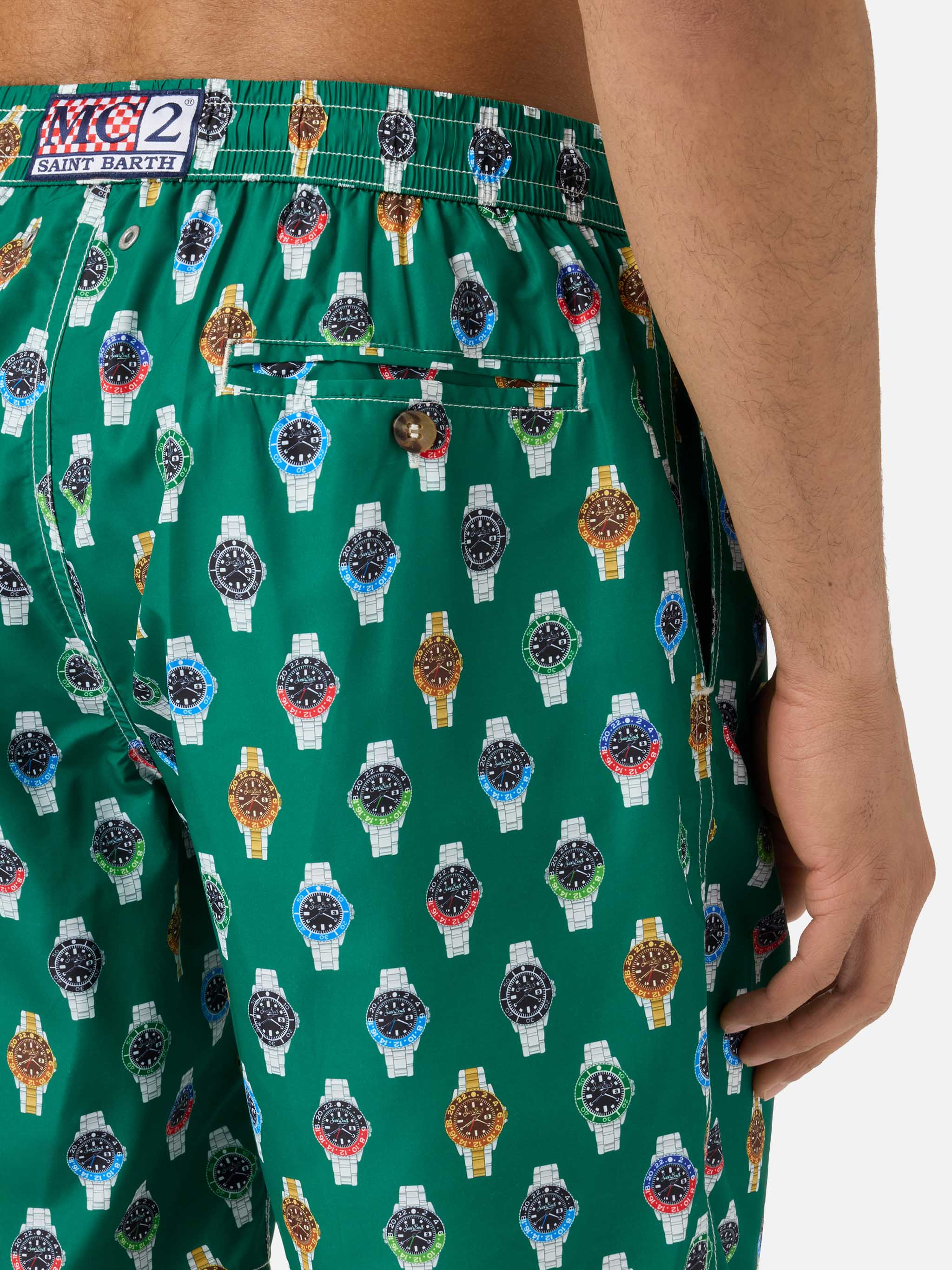 Lighting Micro swim shorts with all-over watch print - Image 6