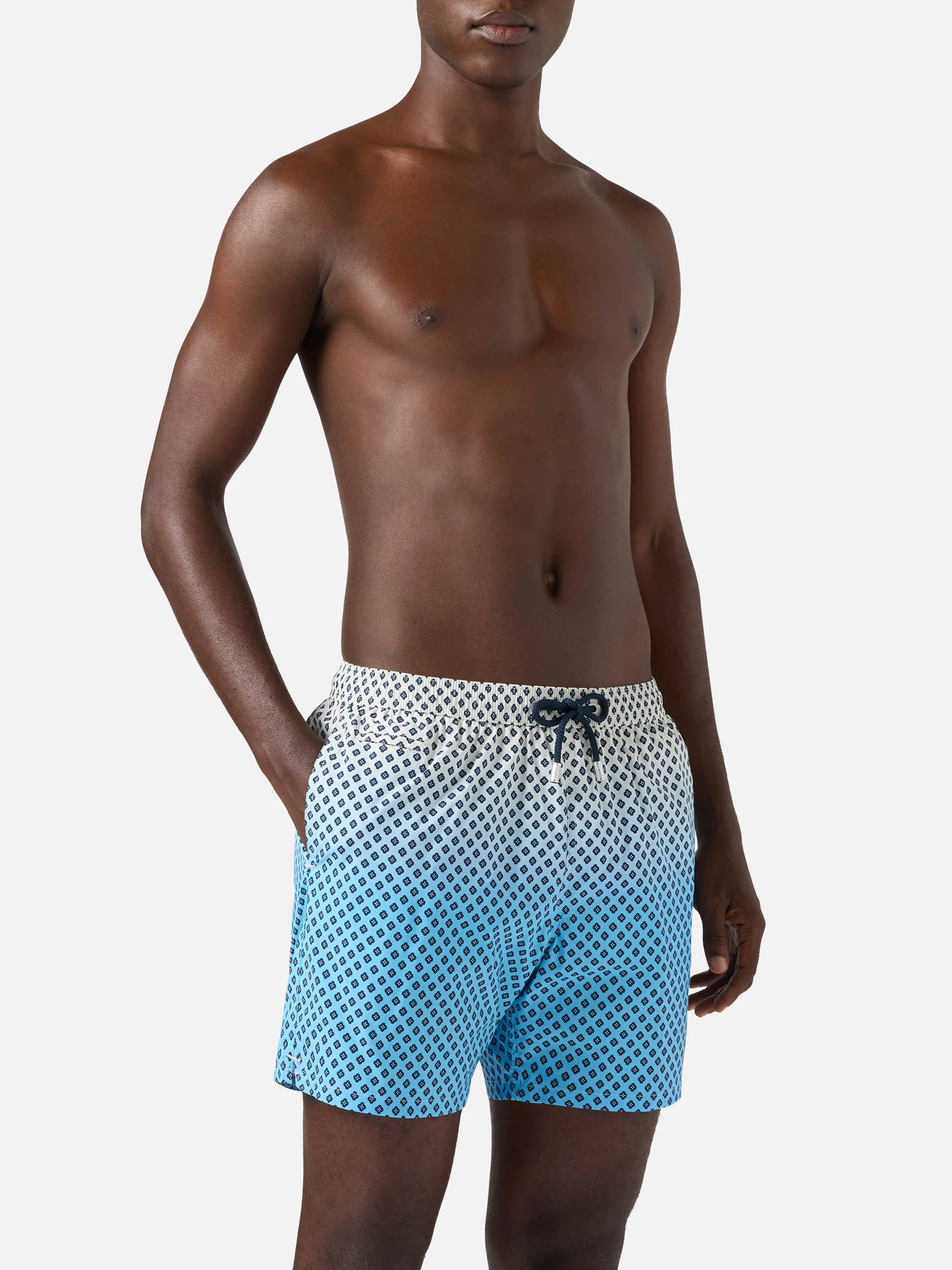 Lighting Micro swim shorts with geometric print on shaded background - Image 3