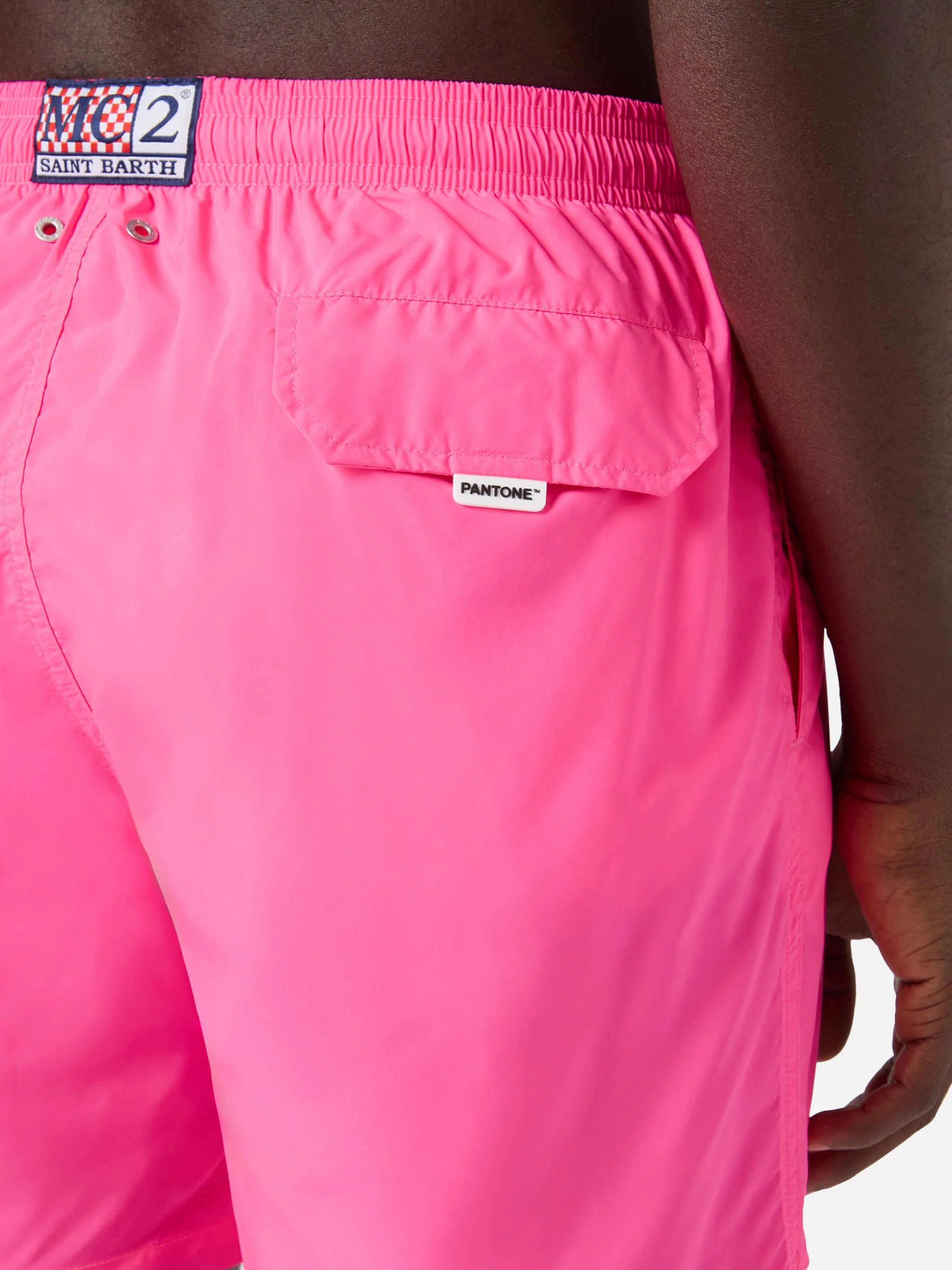 Lighting Pantone swim shorts in solid fluo pink | Special Edition - Image 6