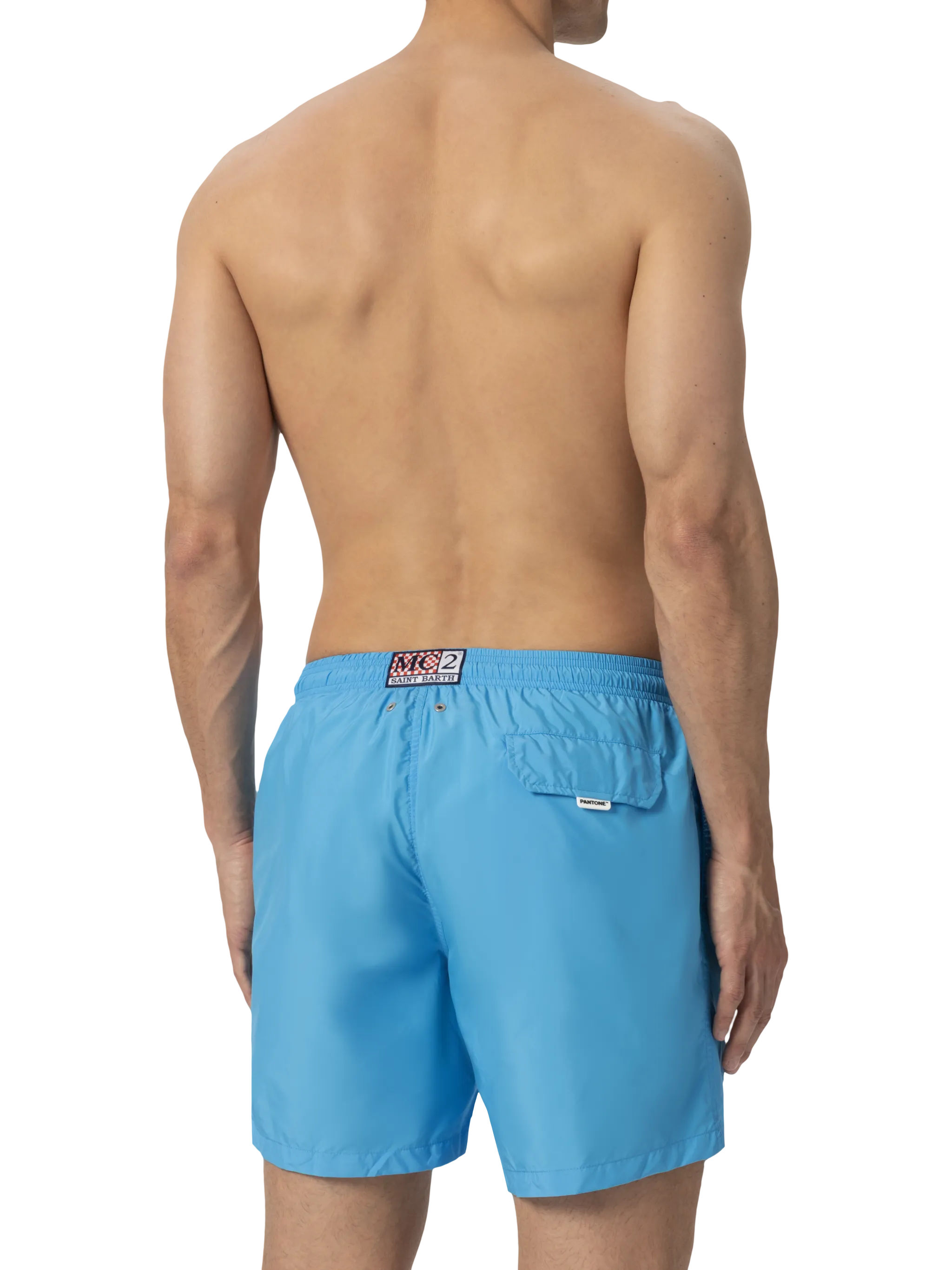 Lightweight fabric aqua blue swim shorts Lighting Pantone | PANTONE® SPECIAL EDITION - Image 4
