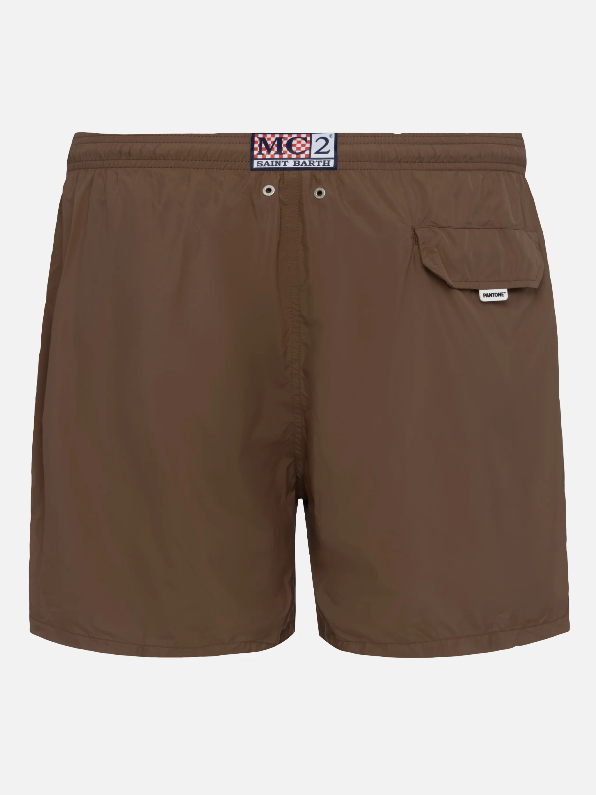 Lightweight fabric brown swim shorts Lighting Pantone | PANTONE® SPECIAL EDITION - Image 2