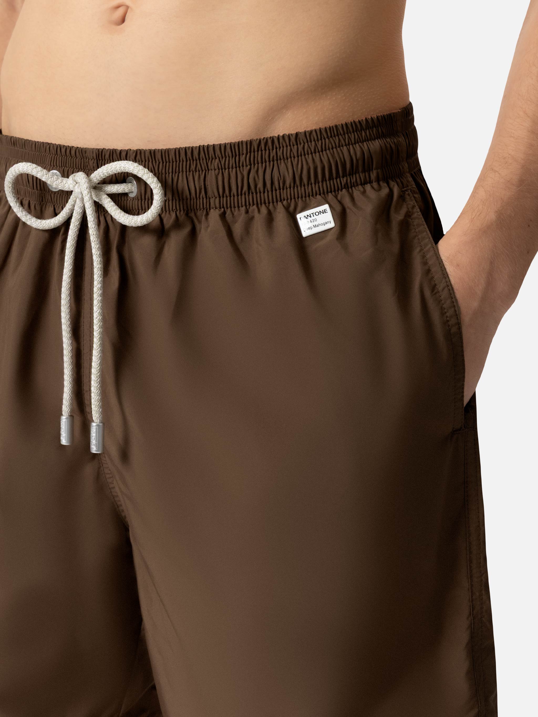 Lightweight fabric brown swim shorts Lighting Pantone | PANTONE® SPECIAL EDITION - Image 6
