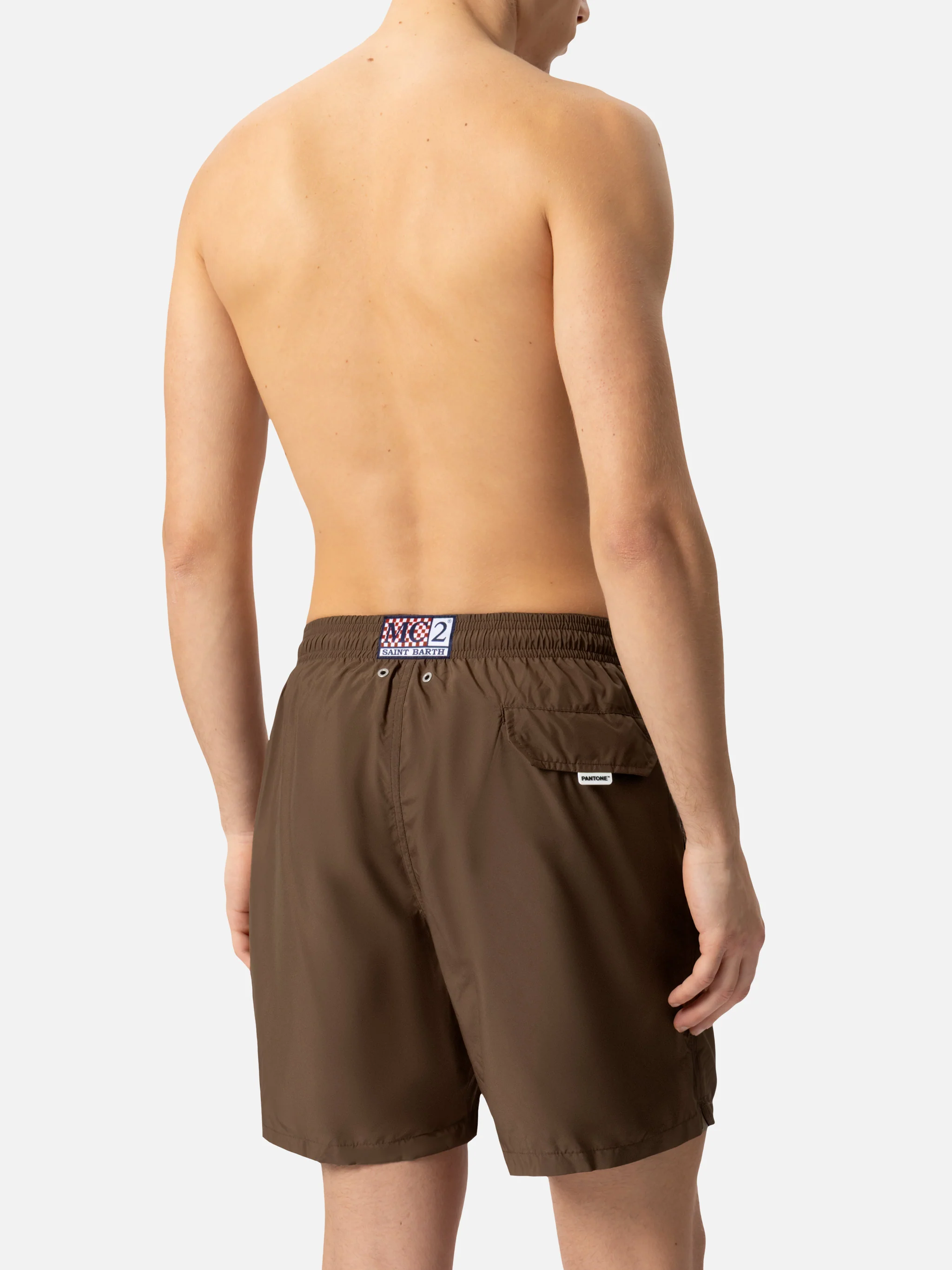 Lightweight fabric brown swim shorts Lighting Pantone | PANTONE® SPECIAL EDITION - Image 7