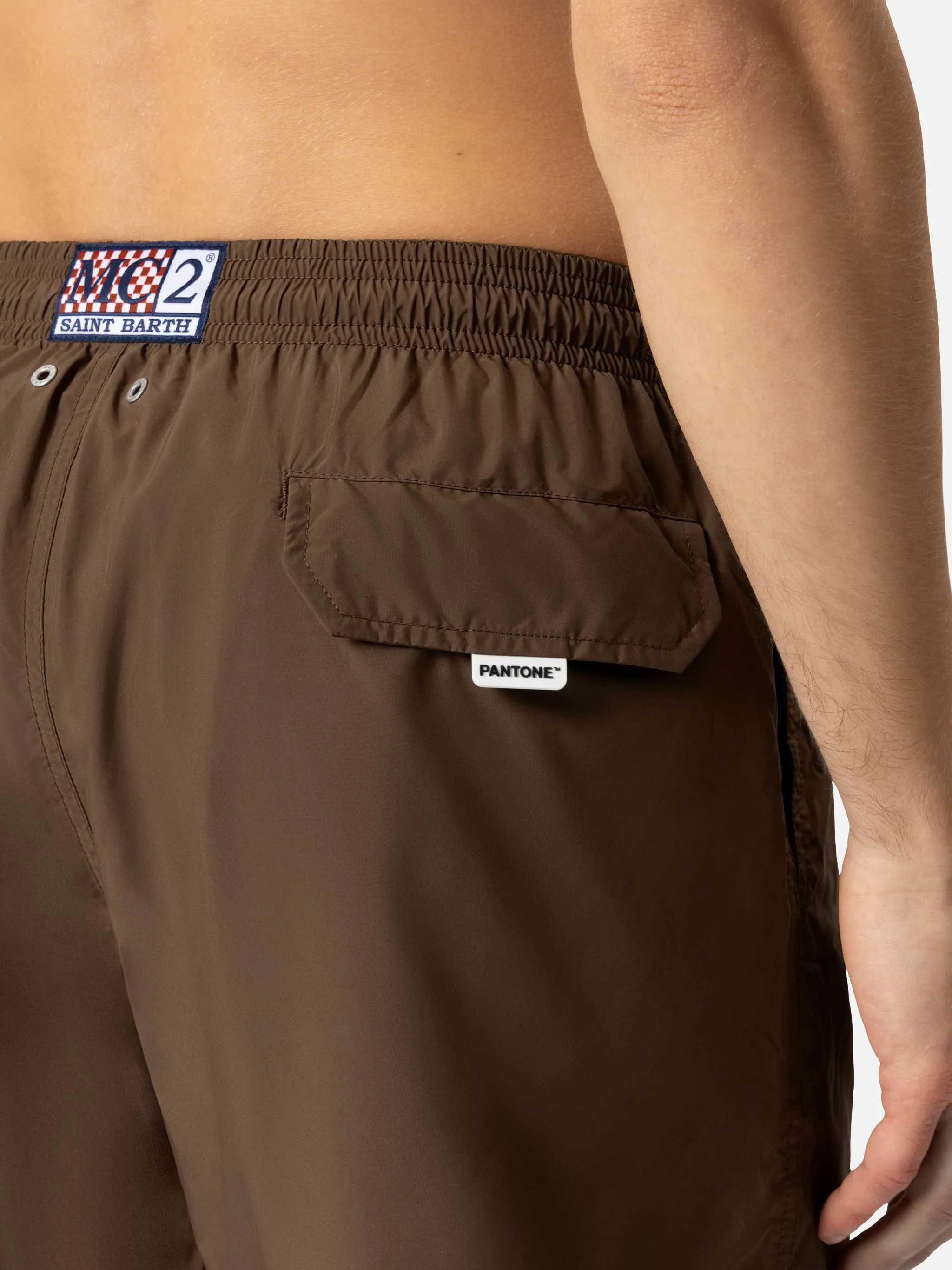 Lightweight fabric brown swim shorts Lighting Pantone | PANTONE® SPECIAL EDITION - Image 8