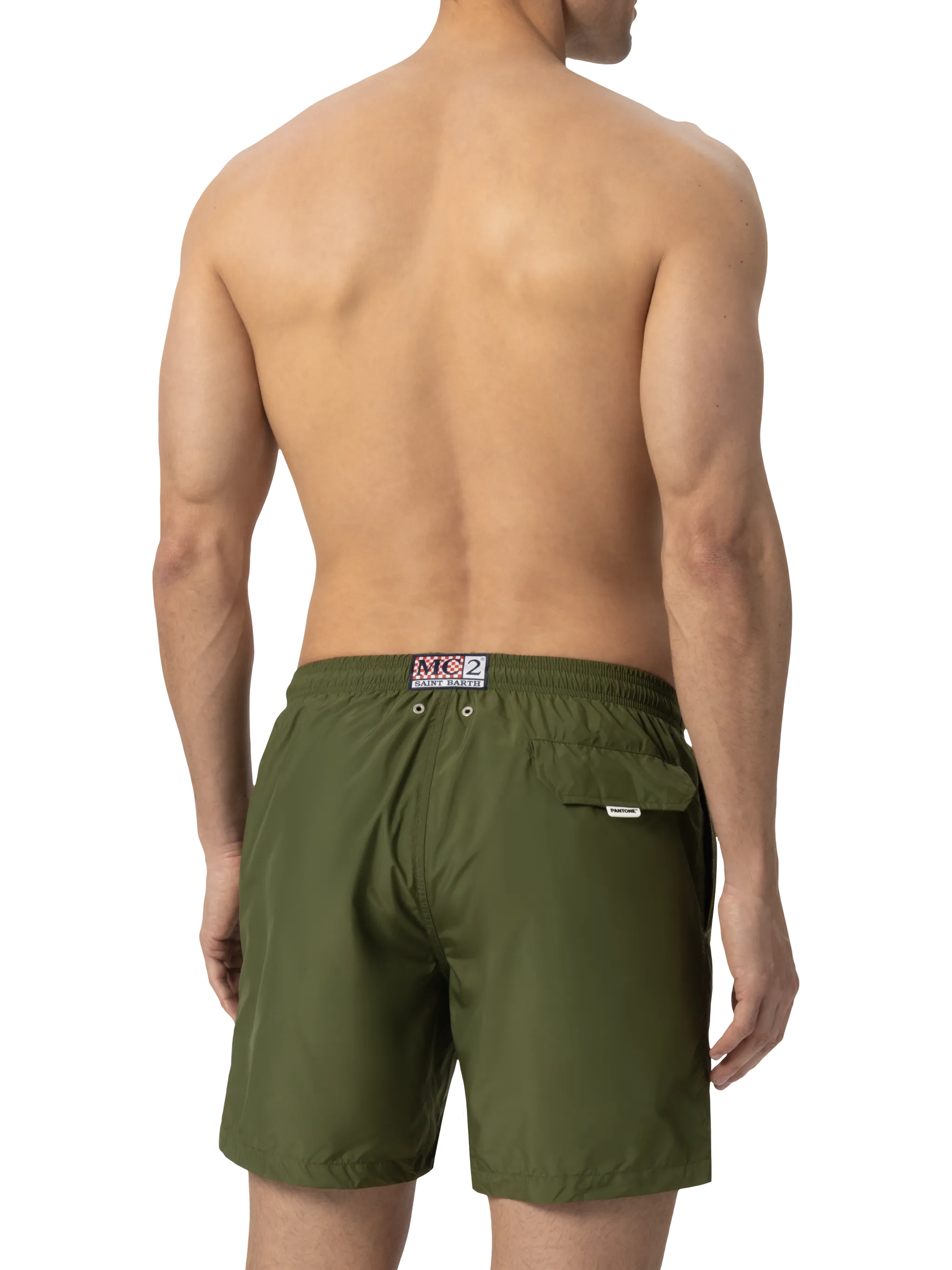 Lightweight fabric military green swim shorts Lighting Pantone | PANTONE® SPECIAL EDITION - Image 4