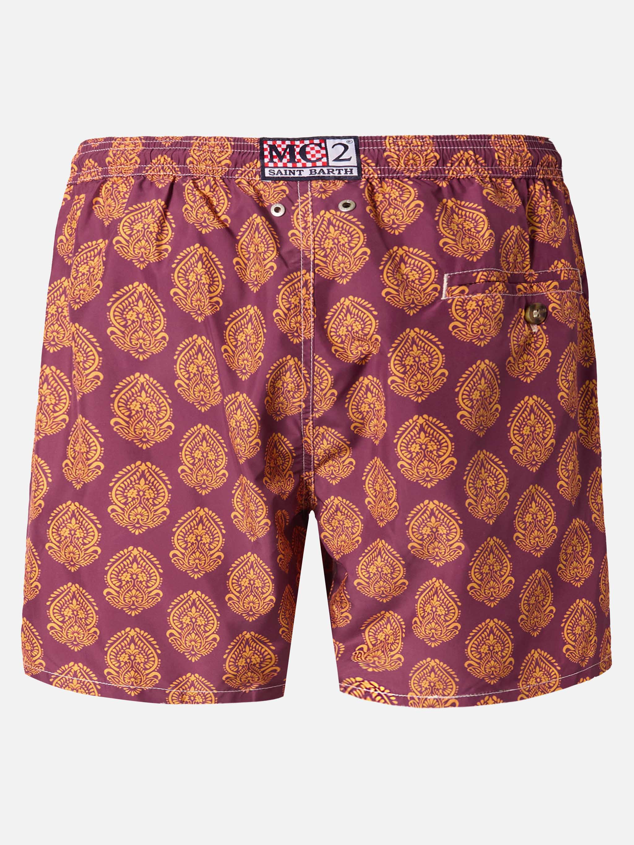Lightweight fabric swim-shorts Lighting 70 with indian print - Image 2