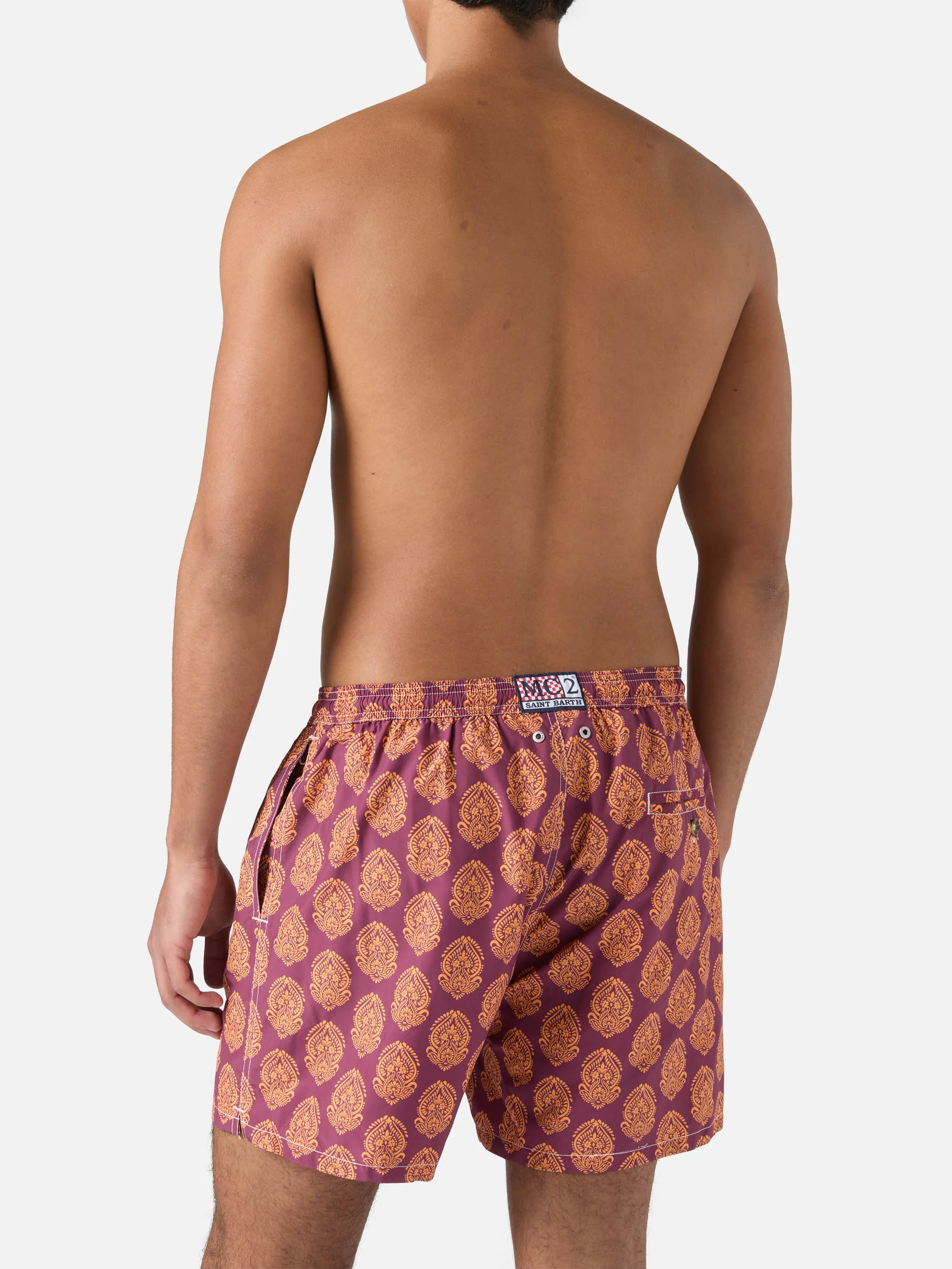 Lightweight fabric swim-shorts Lighting 70 with indian print - Image 5