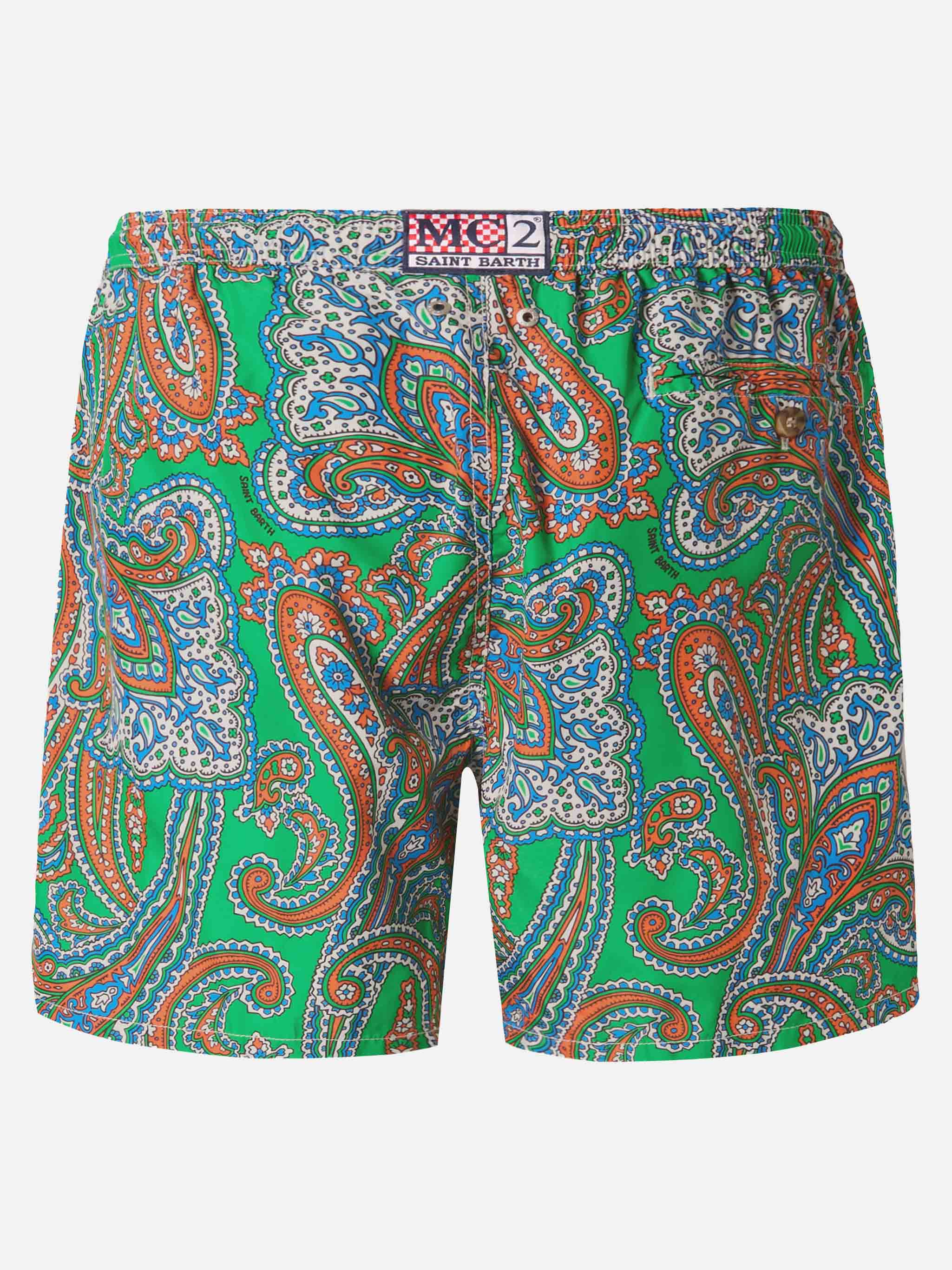 Lightweight fabric swim-shorts Lighting 70 with paisley print - Image 2
