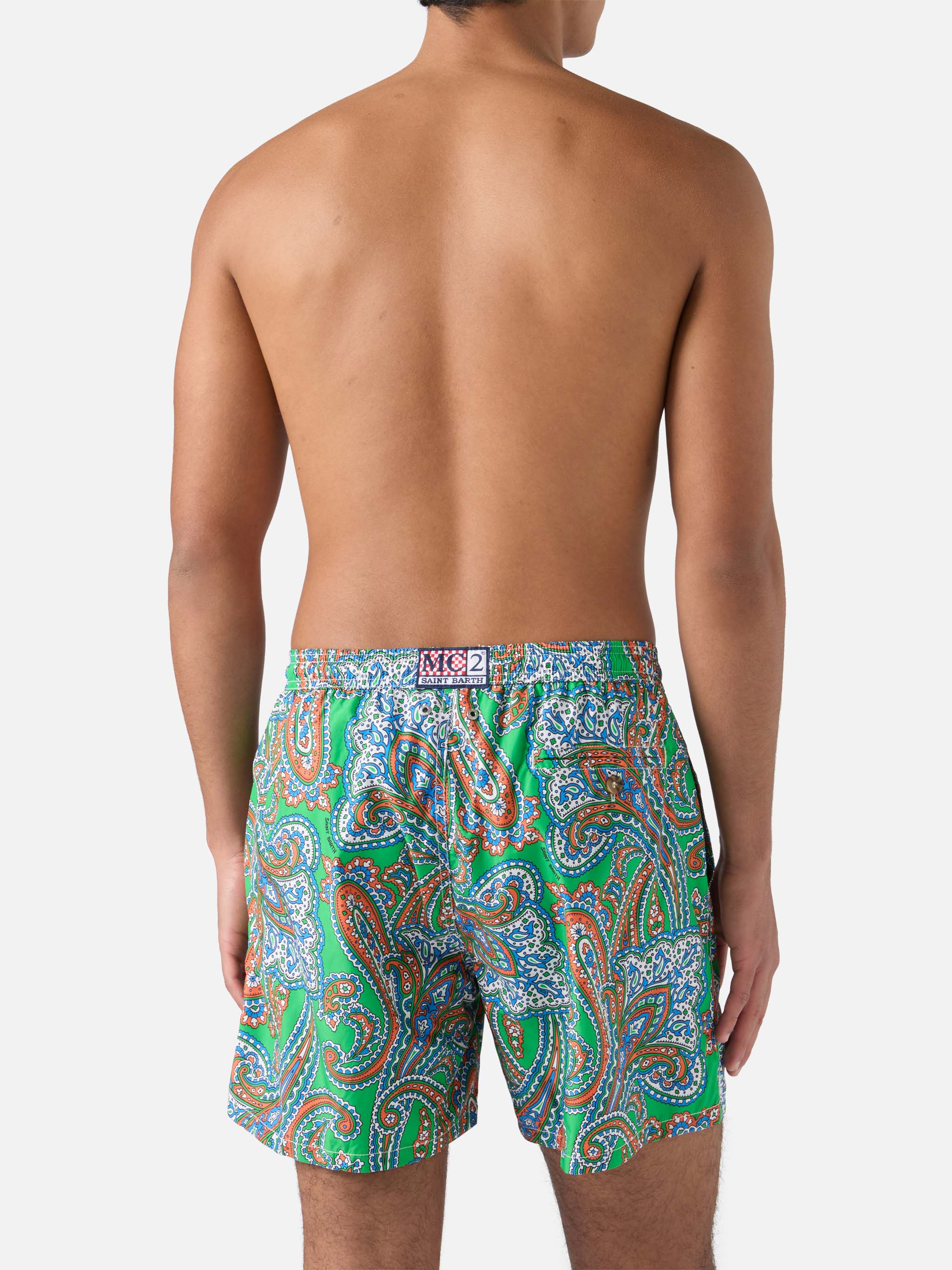 Lightweight fabric swim-shorts Lighting 70 with paisley print - Image 5