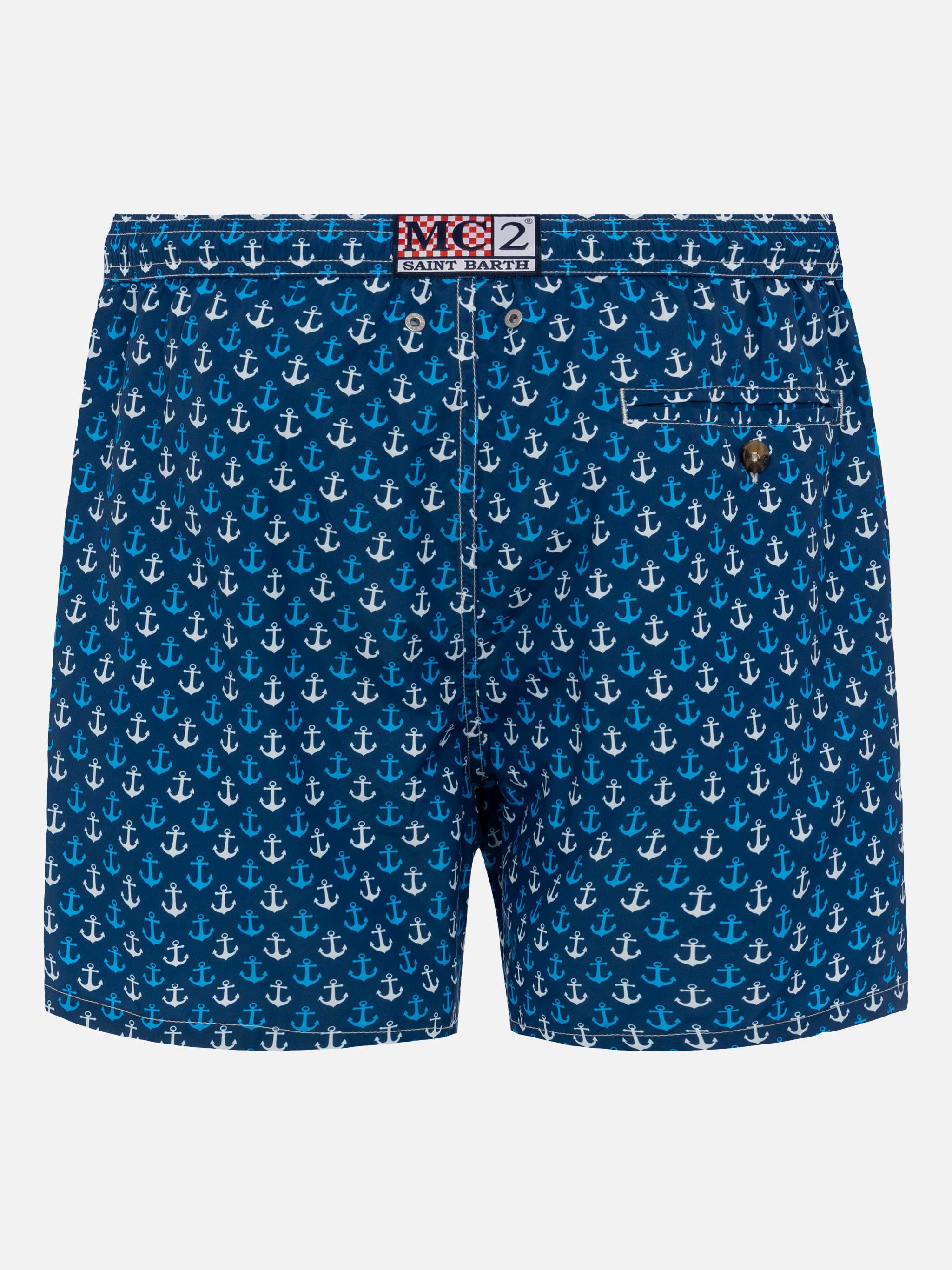 Lightweight fabric swim shorts Lighting with anchor print - Image 2