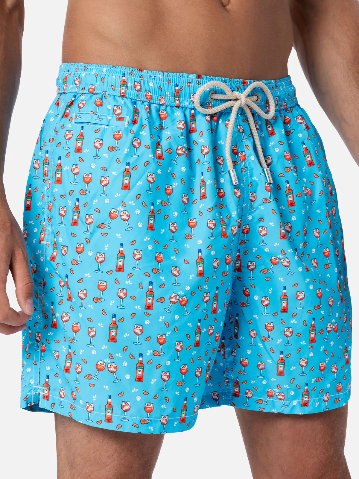 Lightweight fabric swim shorts Lighting with Aperol spritz print | APEROL SPECIAL EDITION - Image 4