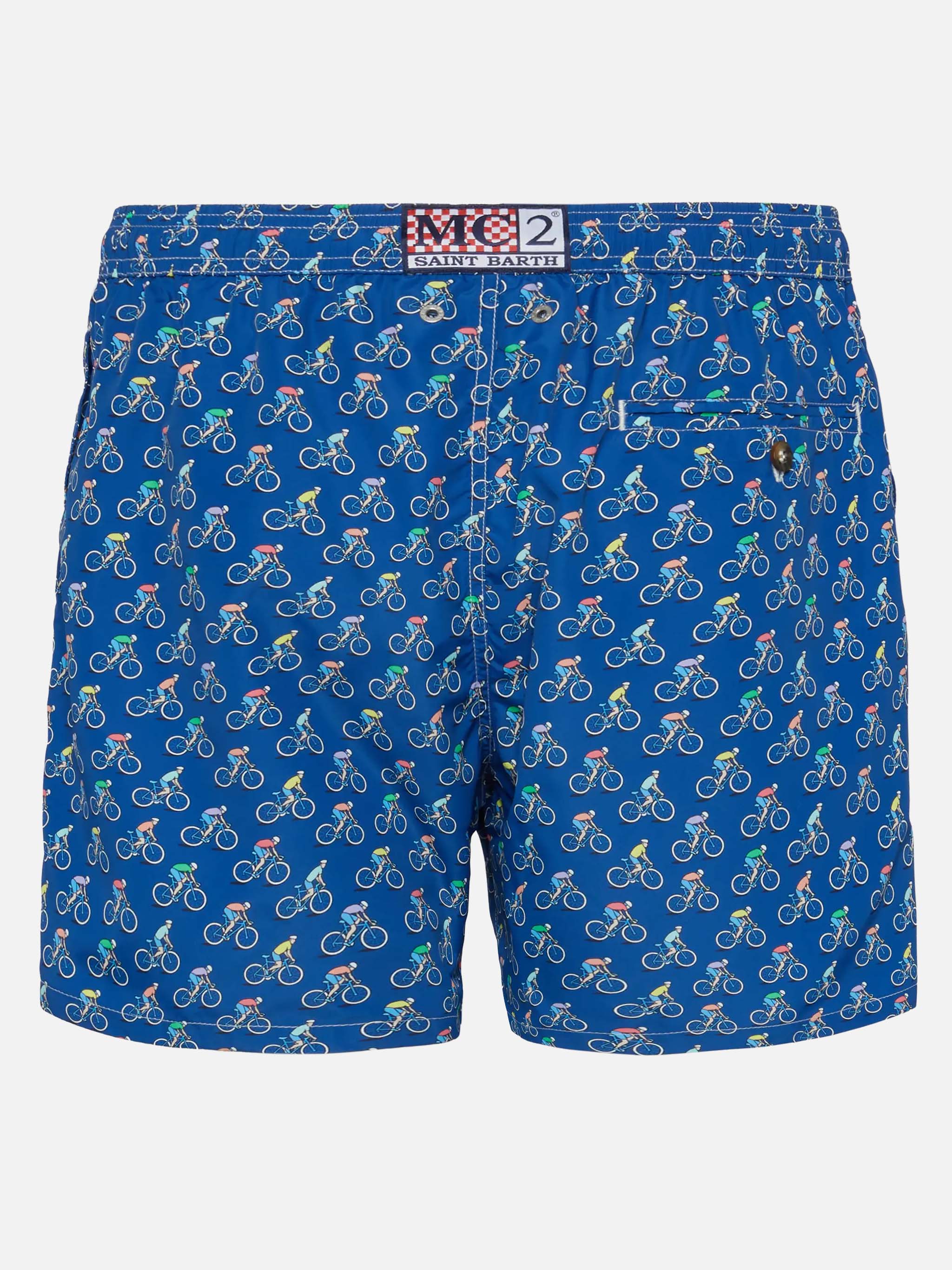 Lightweight fabric swim shorts Lighting with bikers  print - Image 2